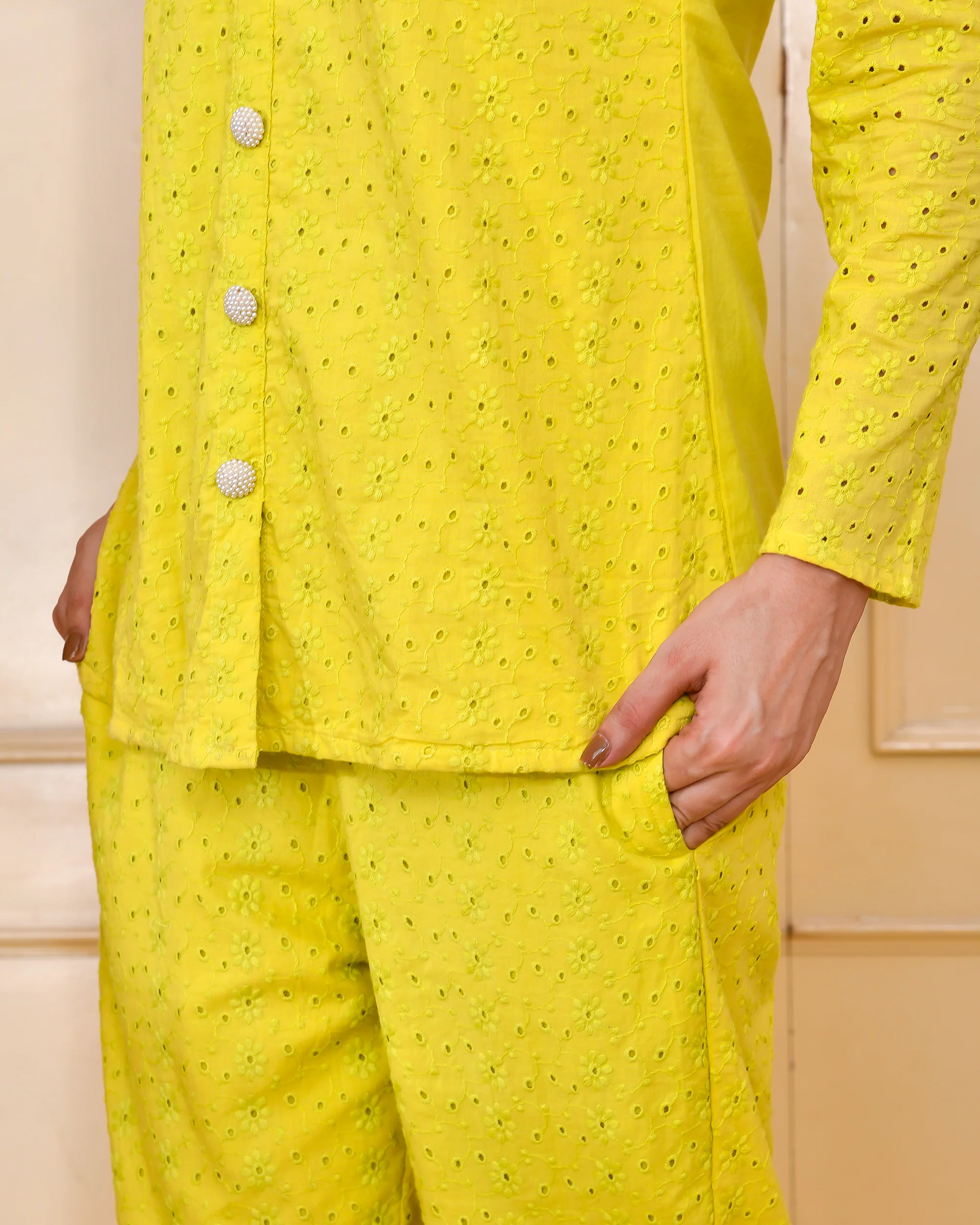 Adams Sciffili Cotton Coord Set Yellow - Image 8