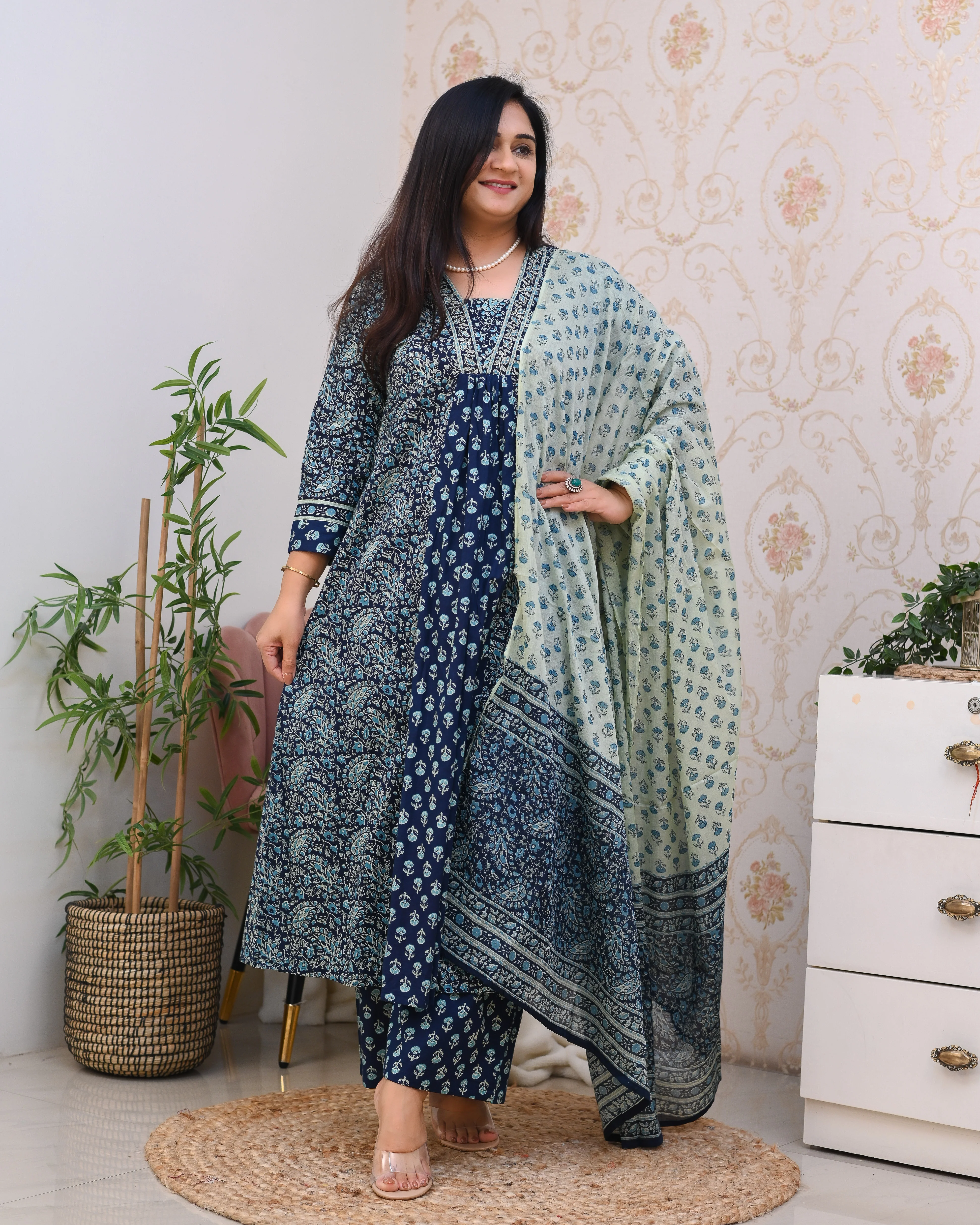 Ajrakh Cotton A-line Divider Set - Image 13