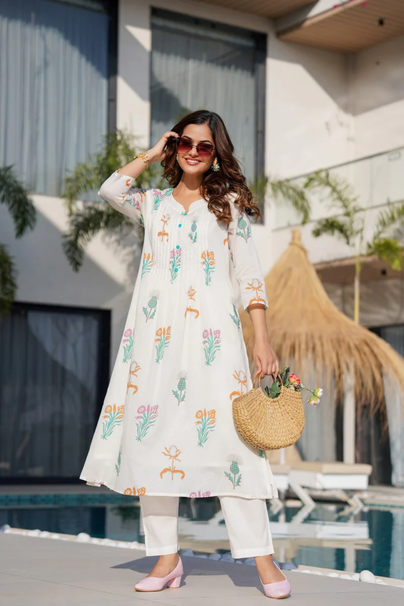 Ayaat Cotton Floral A-line Pant Set - Image 5