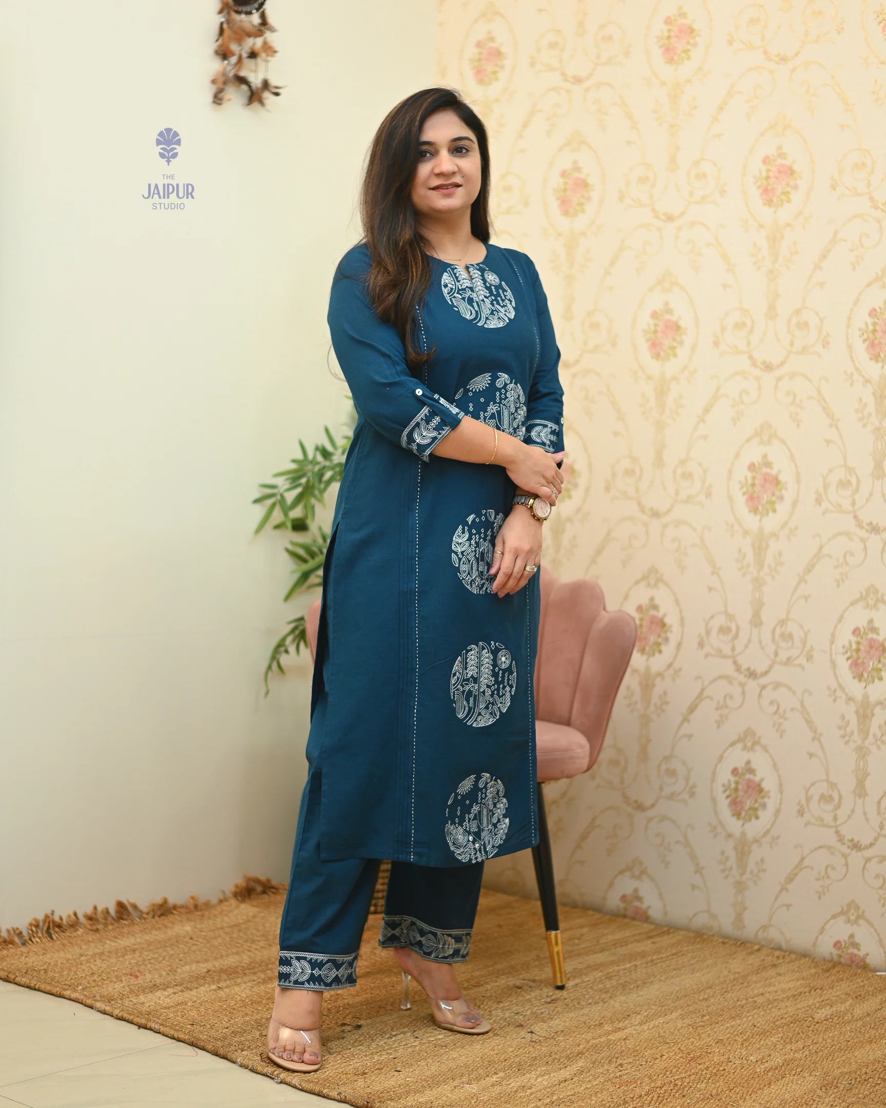 Chahat Cotton Embroidered Pant Set - Image 11