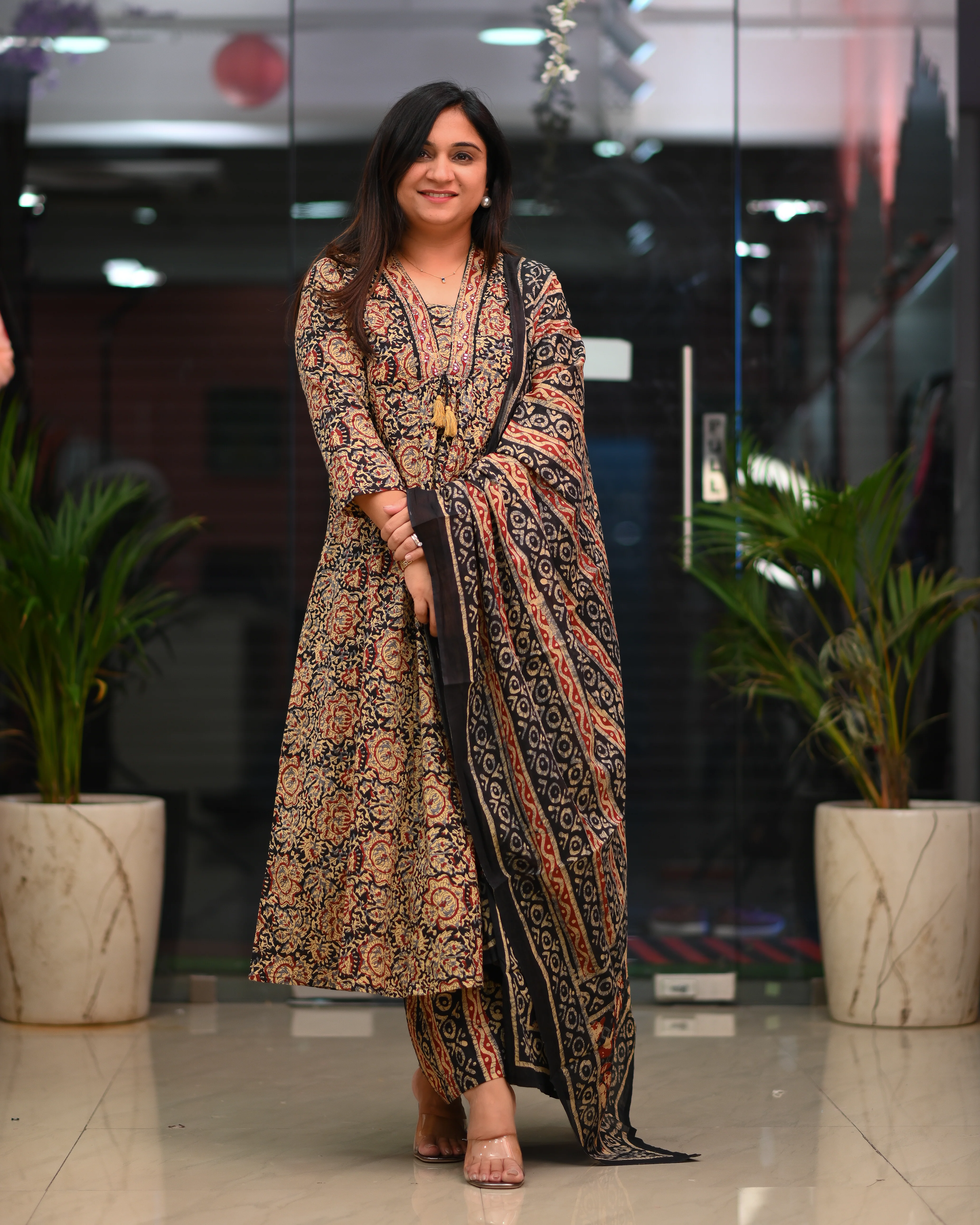Chavvi KalamKari Cotton A-line Divider Set - Image 4