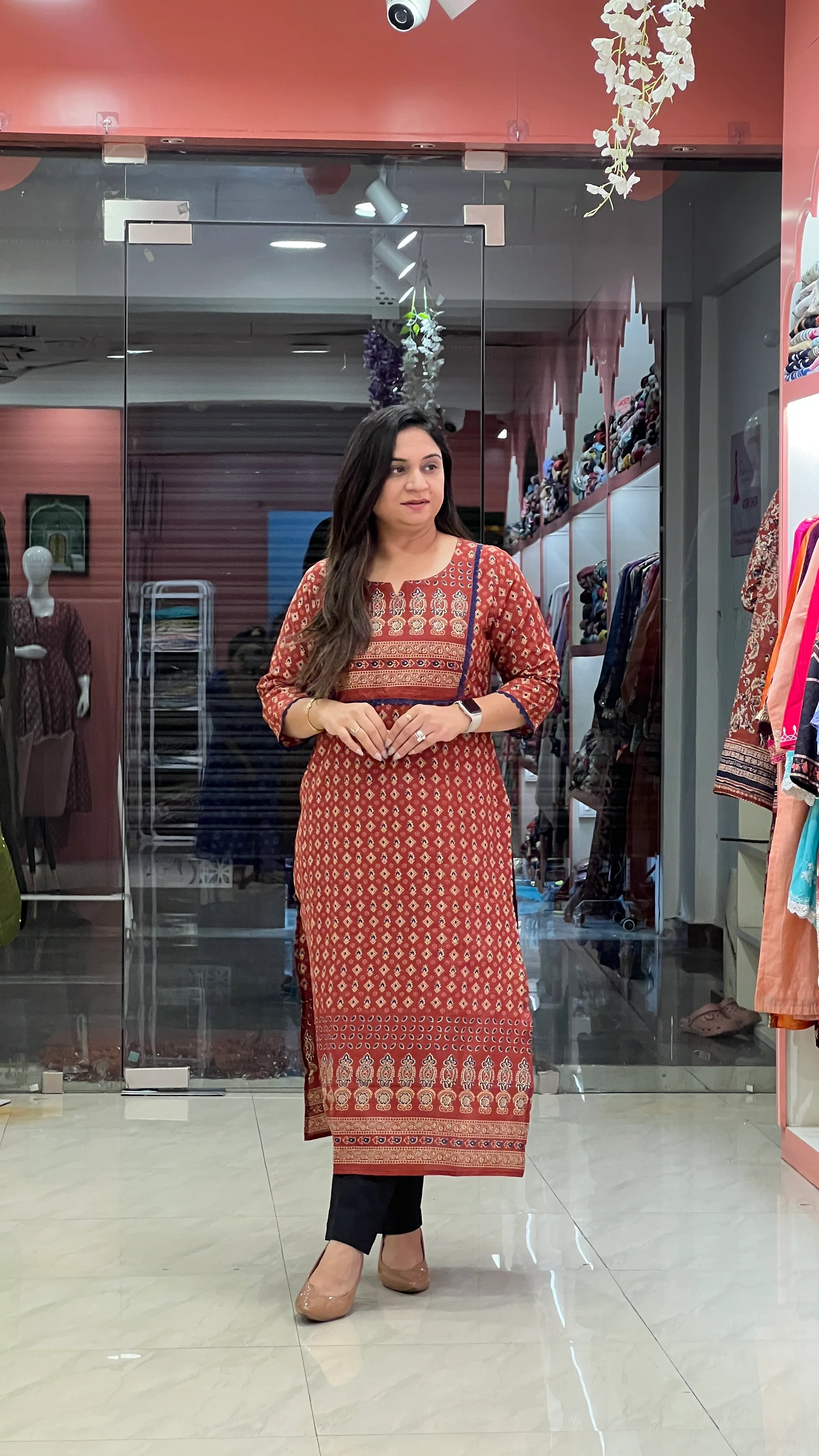 Cotton Ajrakh Casual Straight Kurta - Image 16