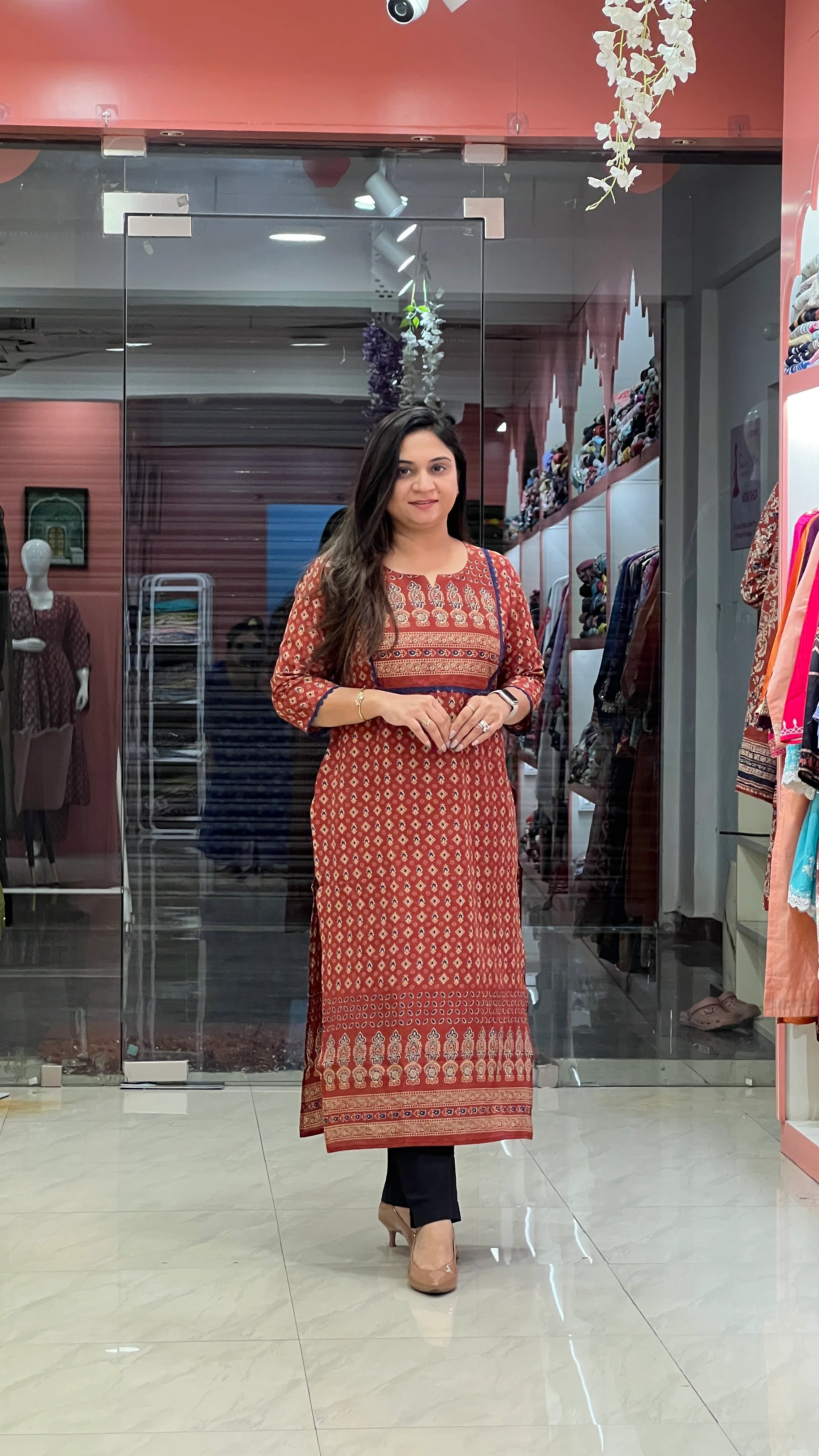 Cotton Ajrakh Casual Straight Kurta - Image 17