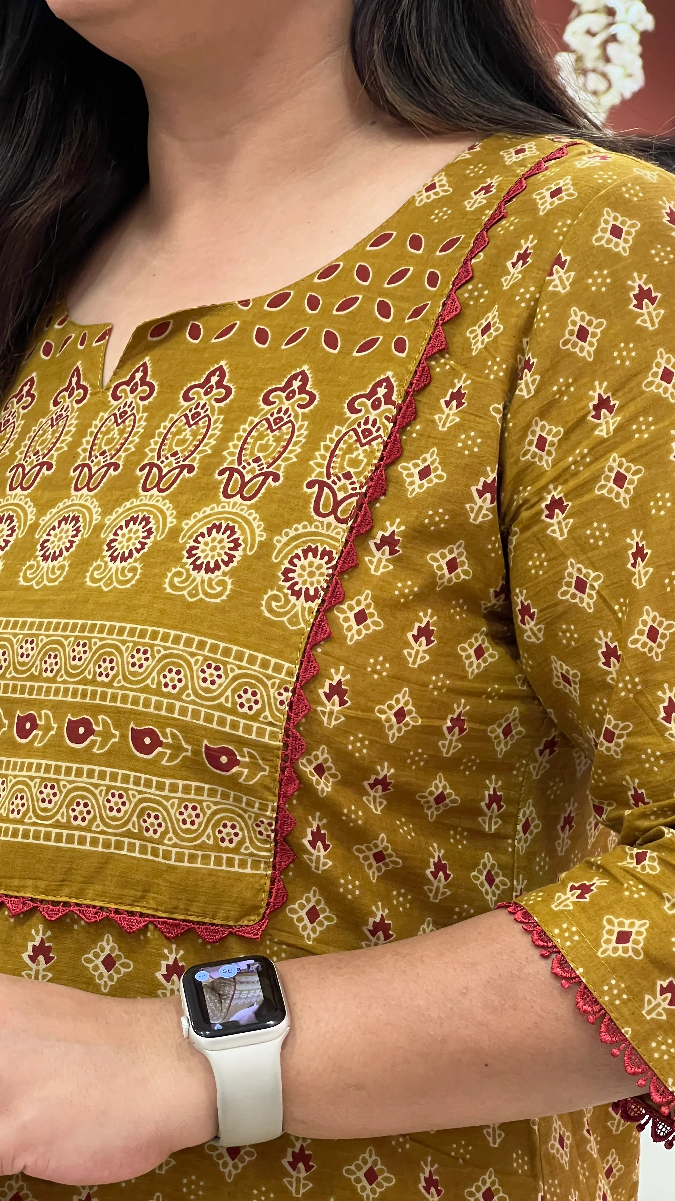 Cotton Ajrakh Casual Straight Kurta - Image 6