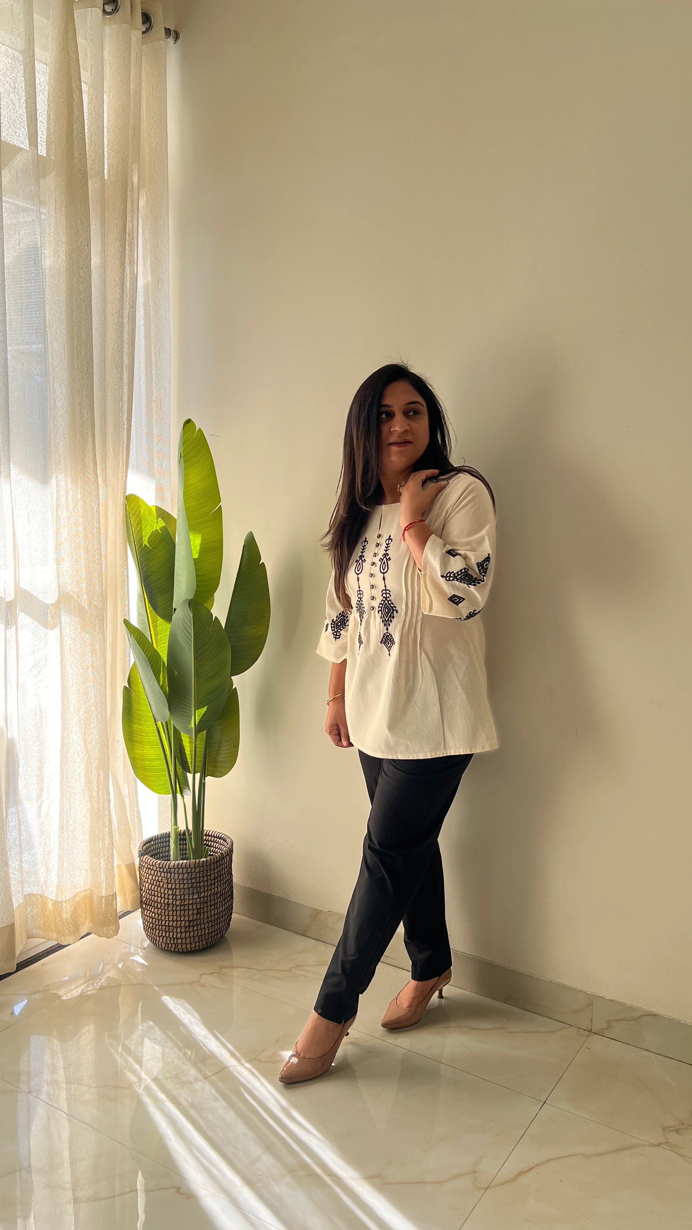 Hema Cotton Embroidered Short Top - Image 9