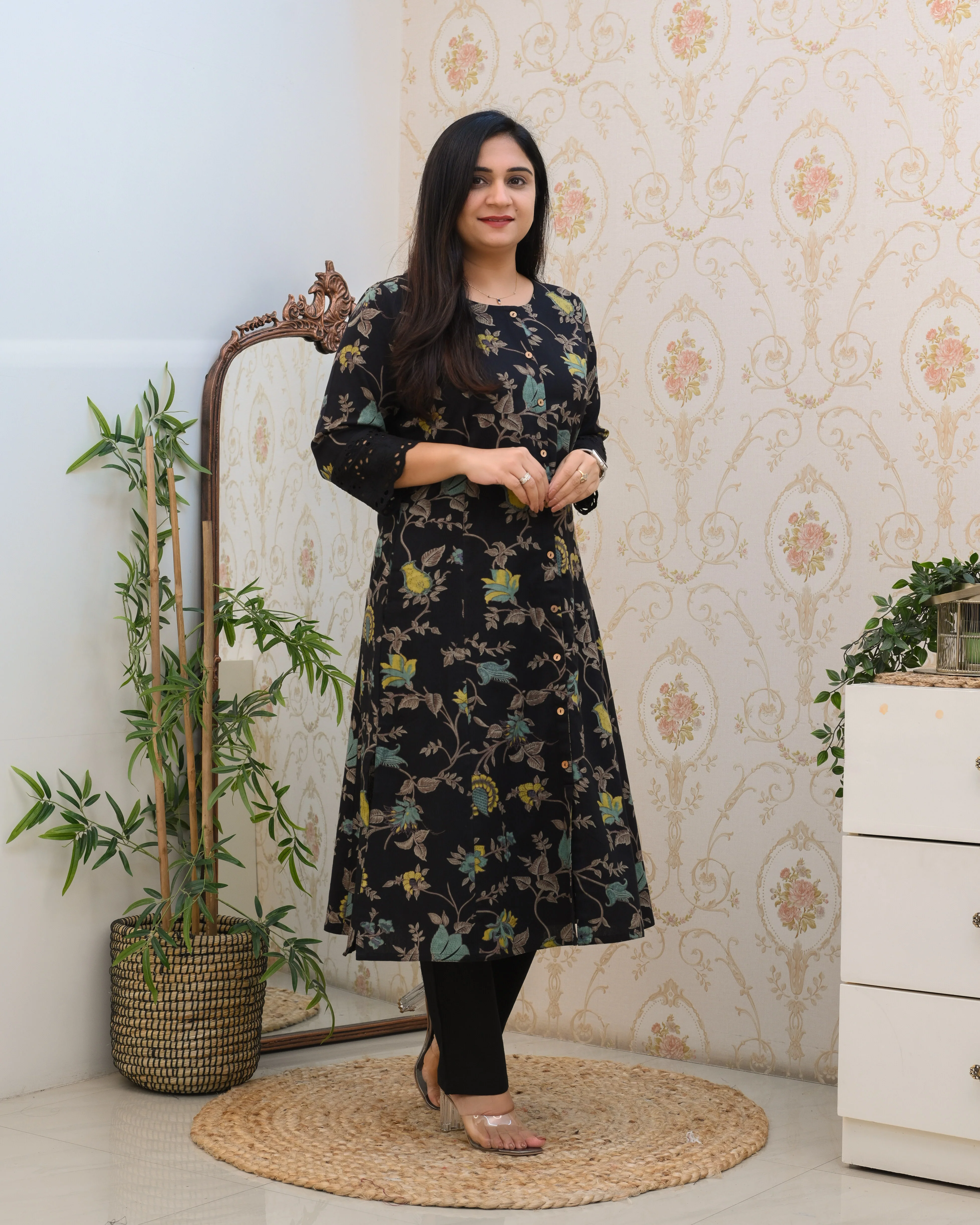 Cotton Floral Casual kurta with pocket - Image 9