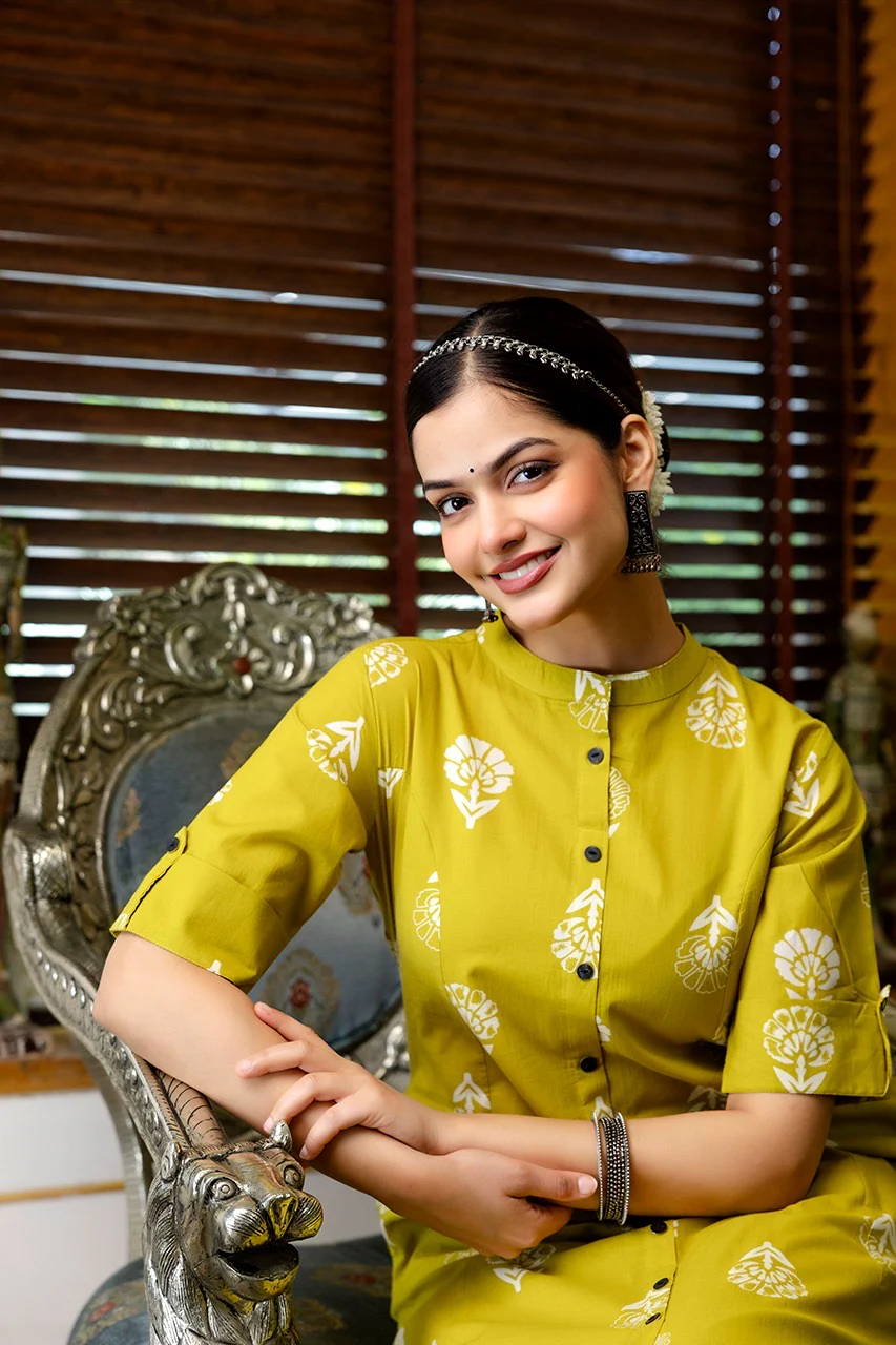 Cotton Floral Summerish A-line Coord Set - Image 10