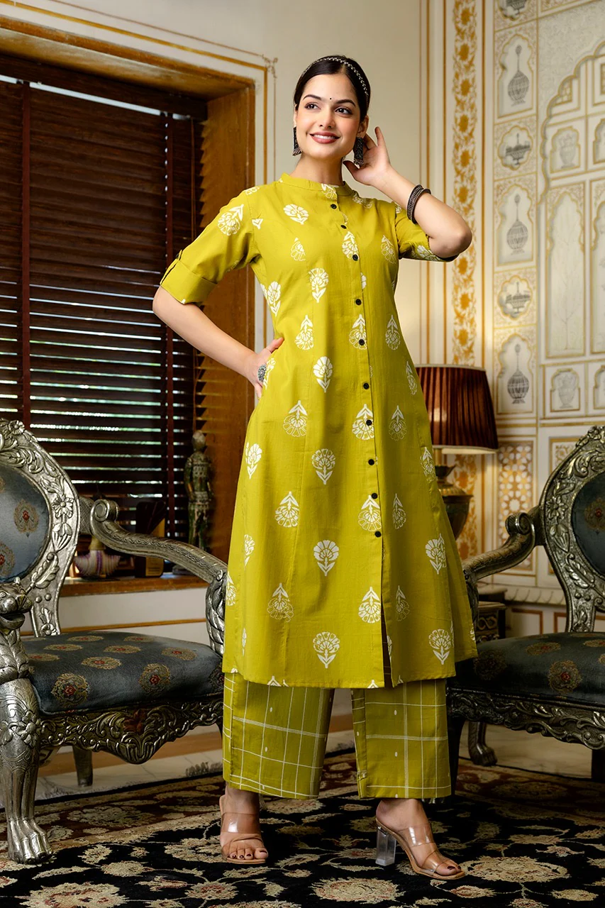Cotton Floral Summerish A-line Coord Set - Image 9