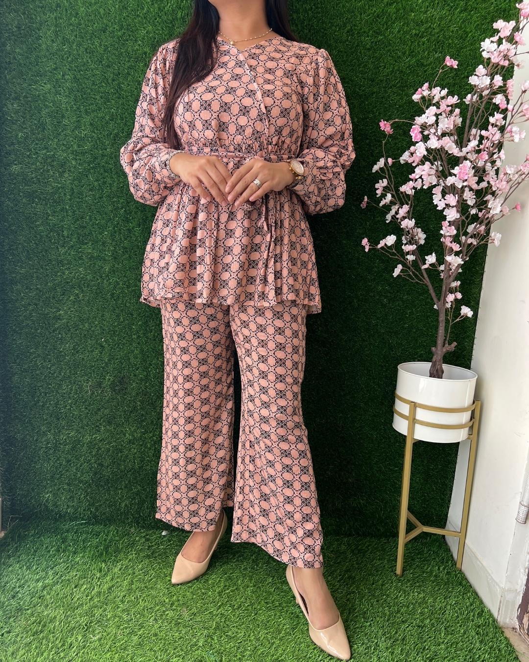 Daisy Crape Coord set with Belt - Image 5