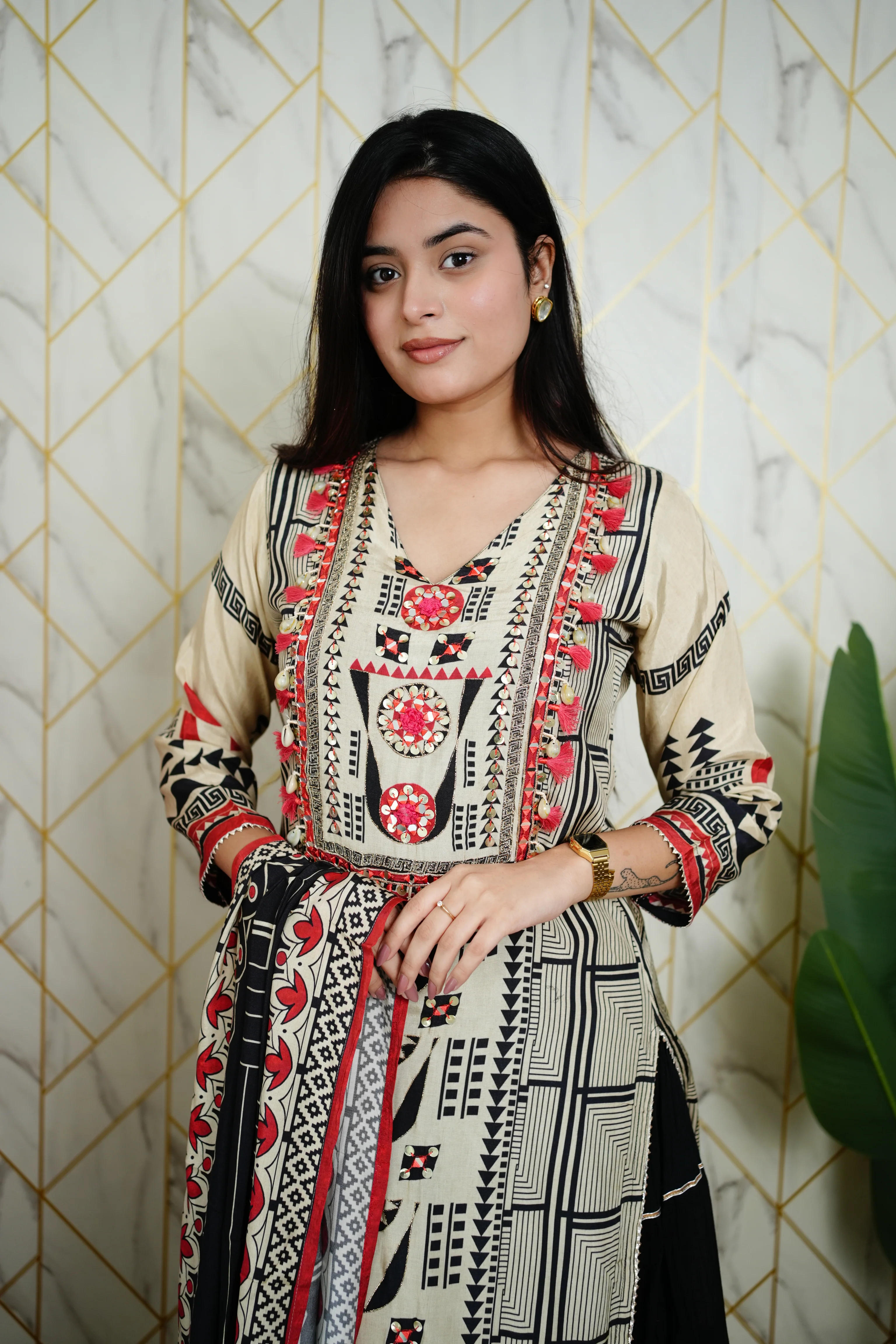 Faiza Printed Indian One Piece Dupatta Set - Image 11