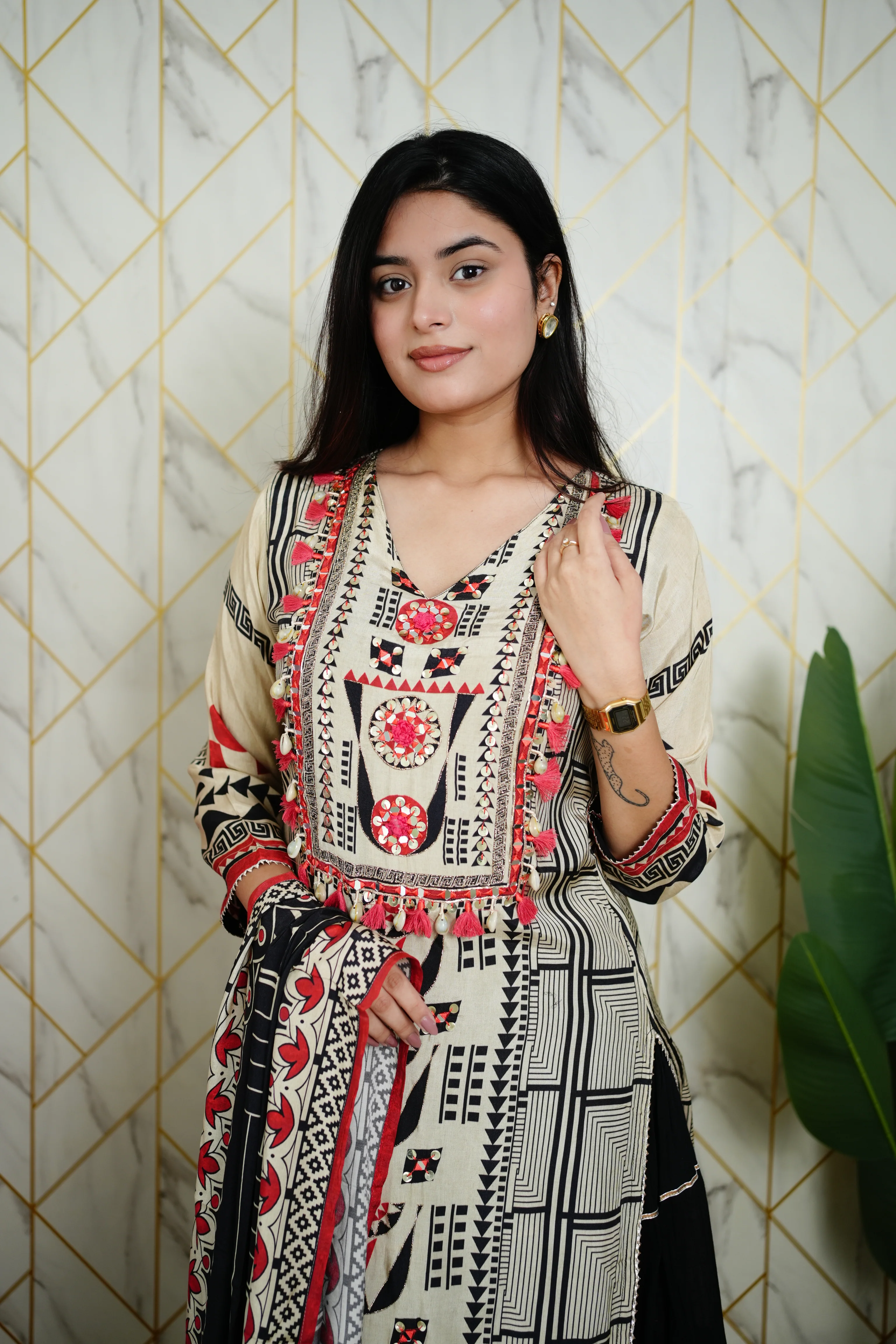Faiza Printed Indian One Piece Dupatta Set - Image 12