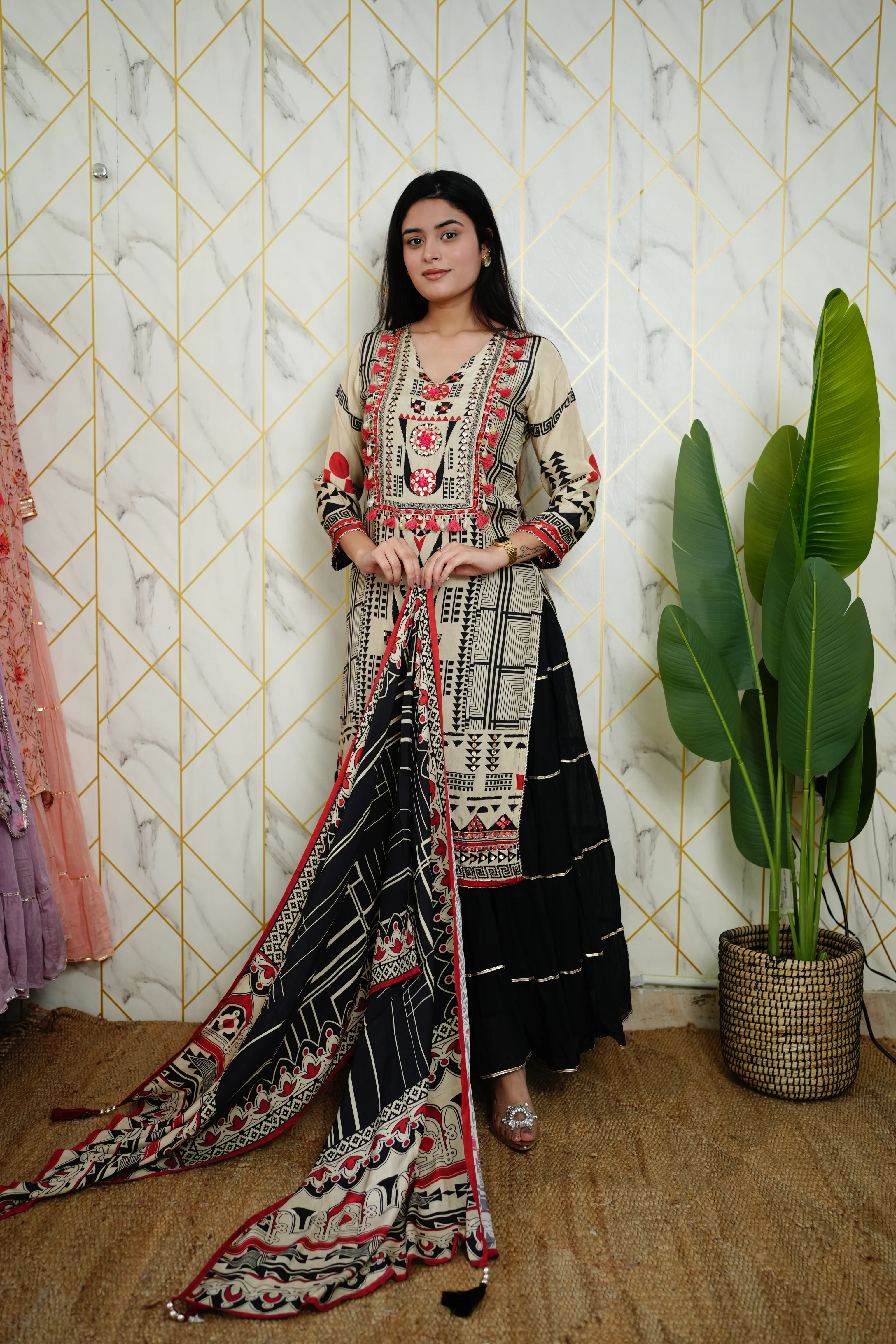 Faiza Printed Indian One Piece Dupatta Set - Image 15