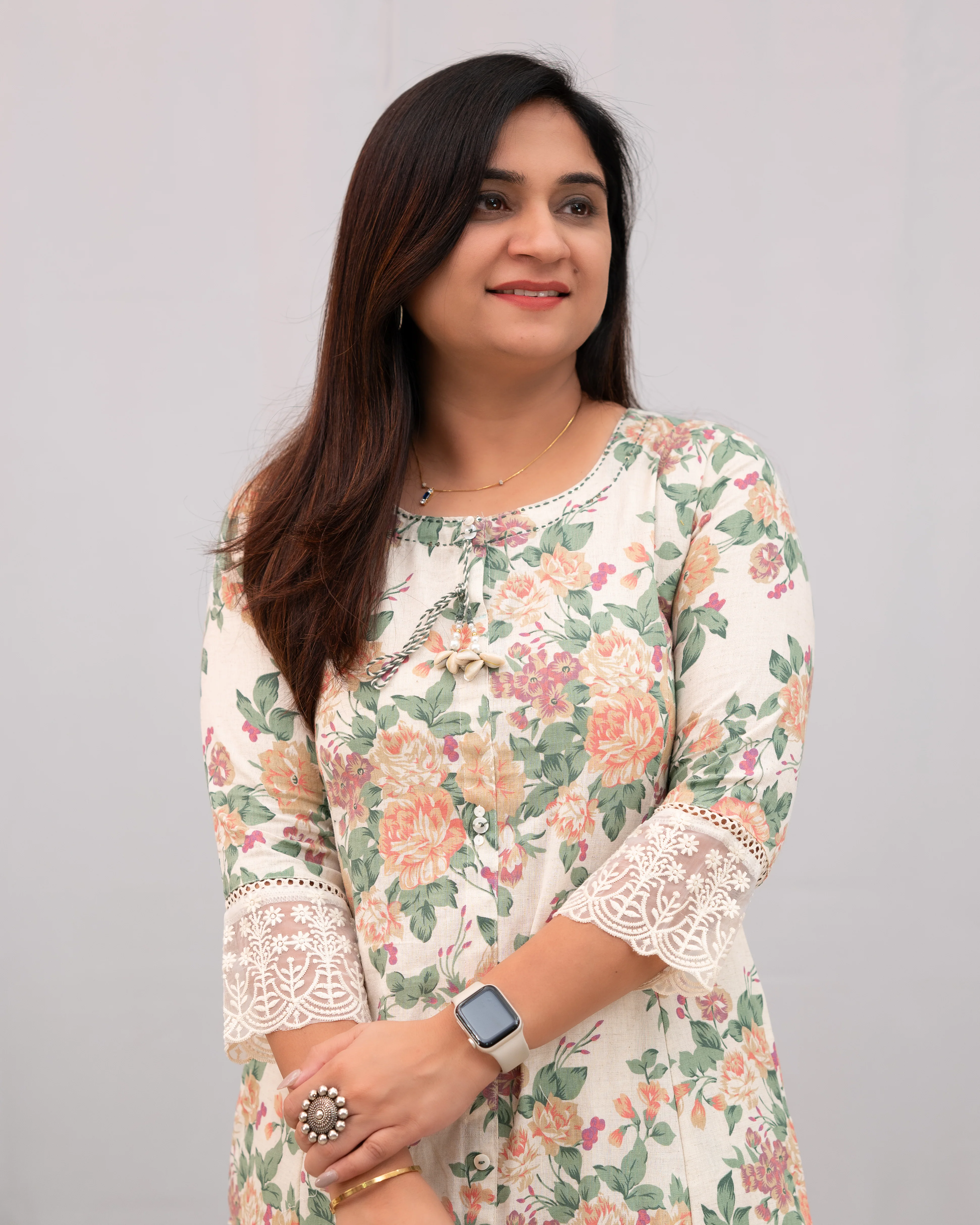 Fiza Floral Cotton A-line Pant Set - Image 9