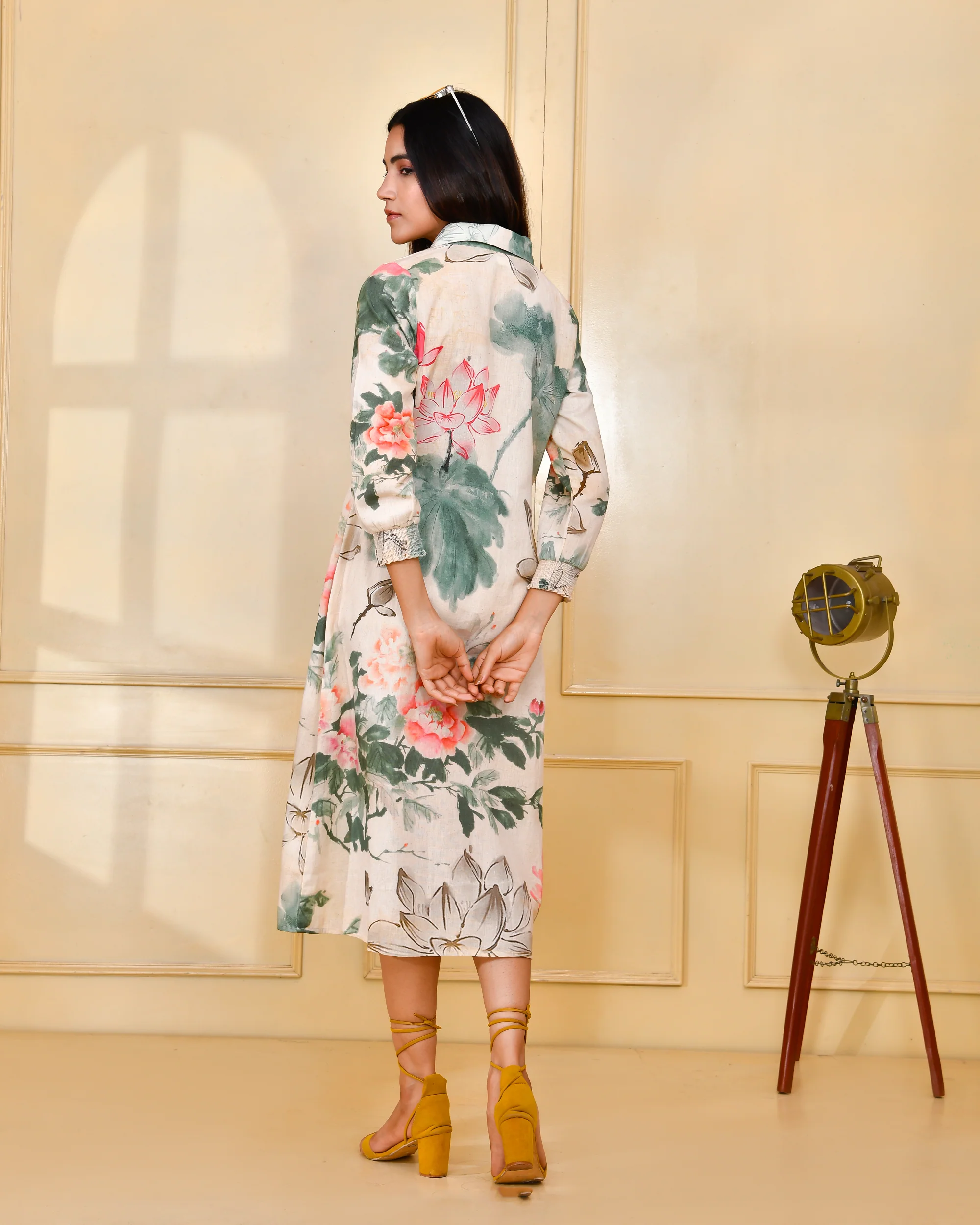 Floral Cotton Long Dress - Image 4