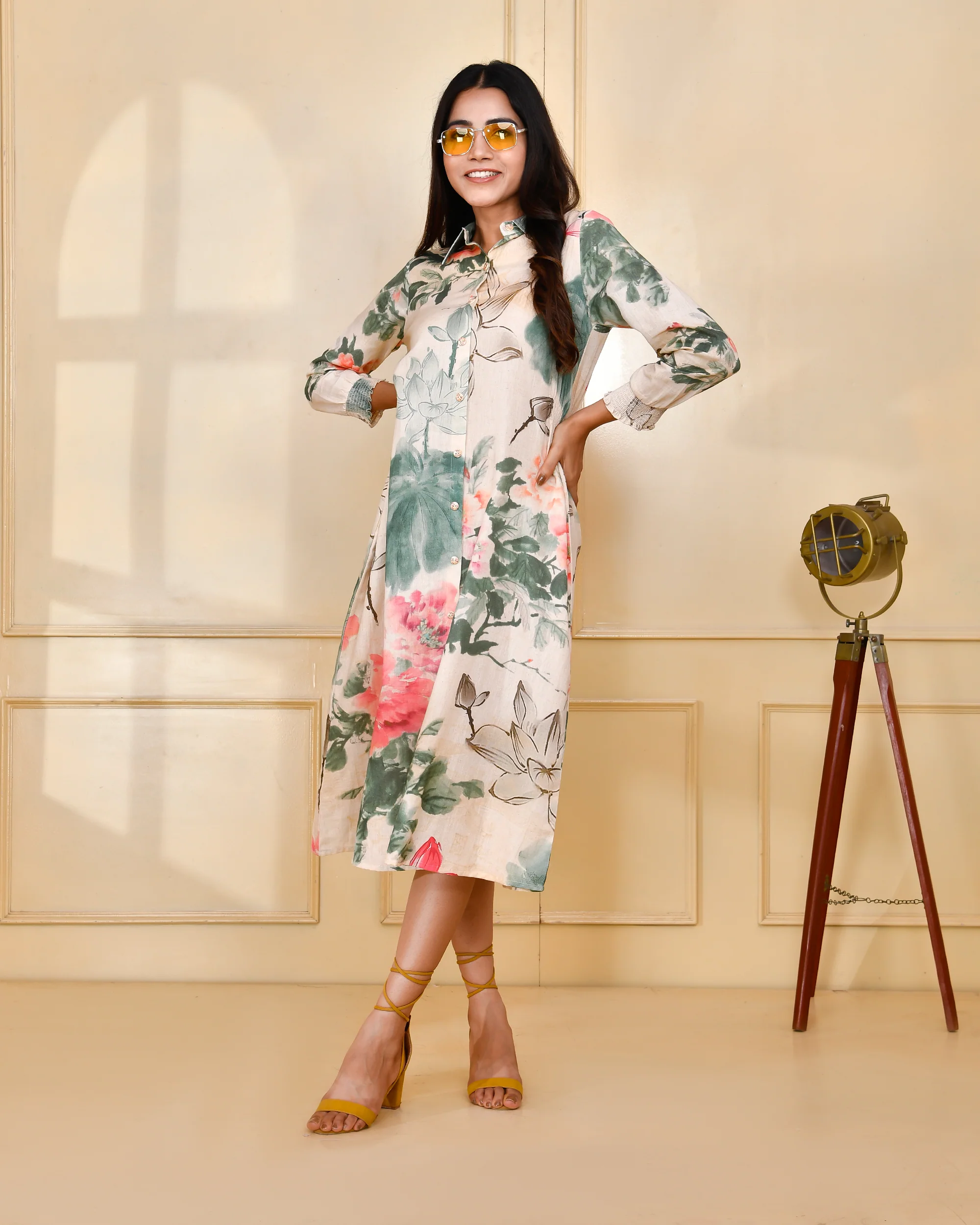 Floral Cotton Long Dress - Image 6