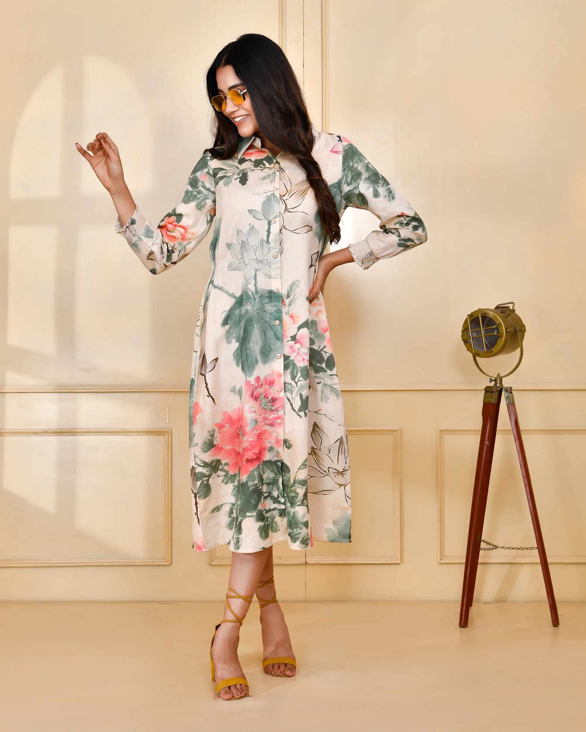 Floral Cotton Long Dress - Image 7