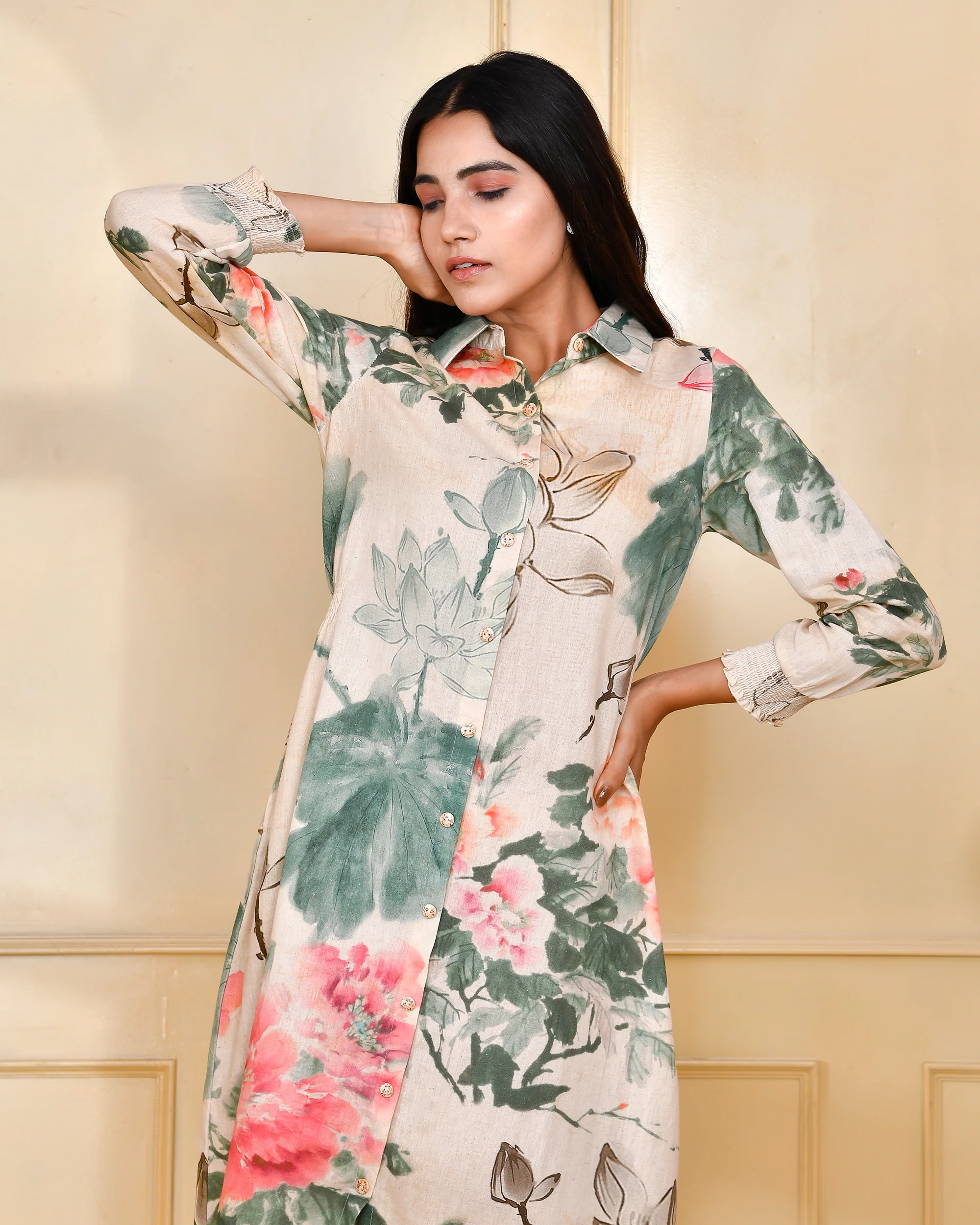 Floral Cotton Long Dress - Image 8