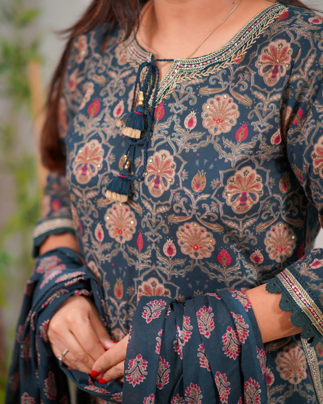 Gehna Cotton Casual Embroidered Afgani Set - Image 5