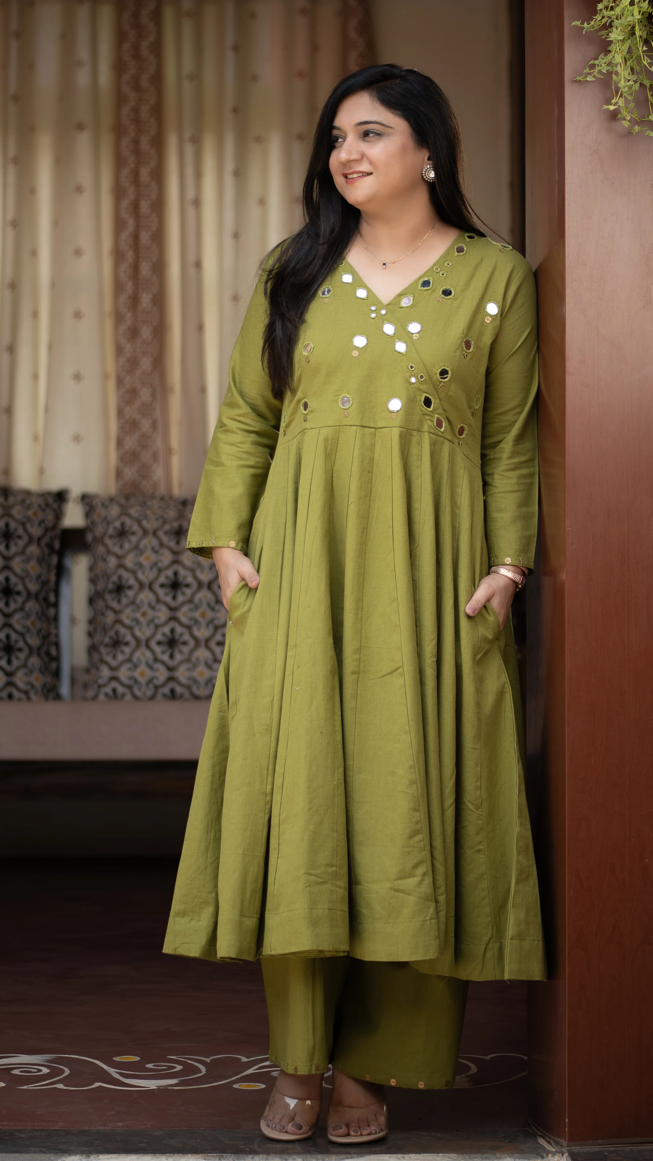 Giva Cotton Mirror Embroidered Plazo Set - Image 15