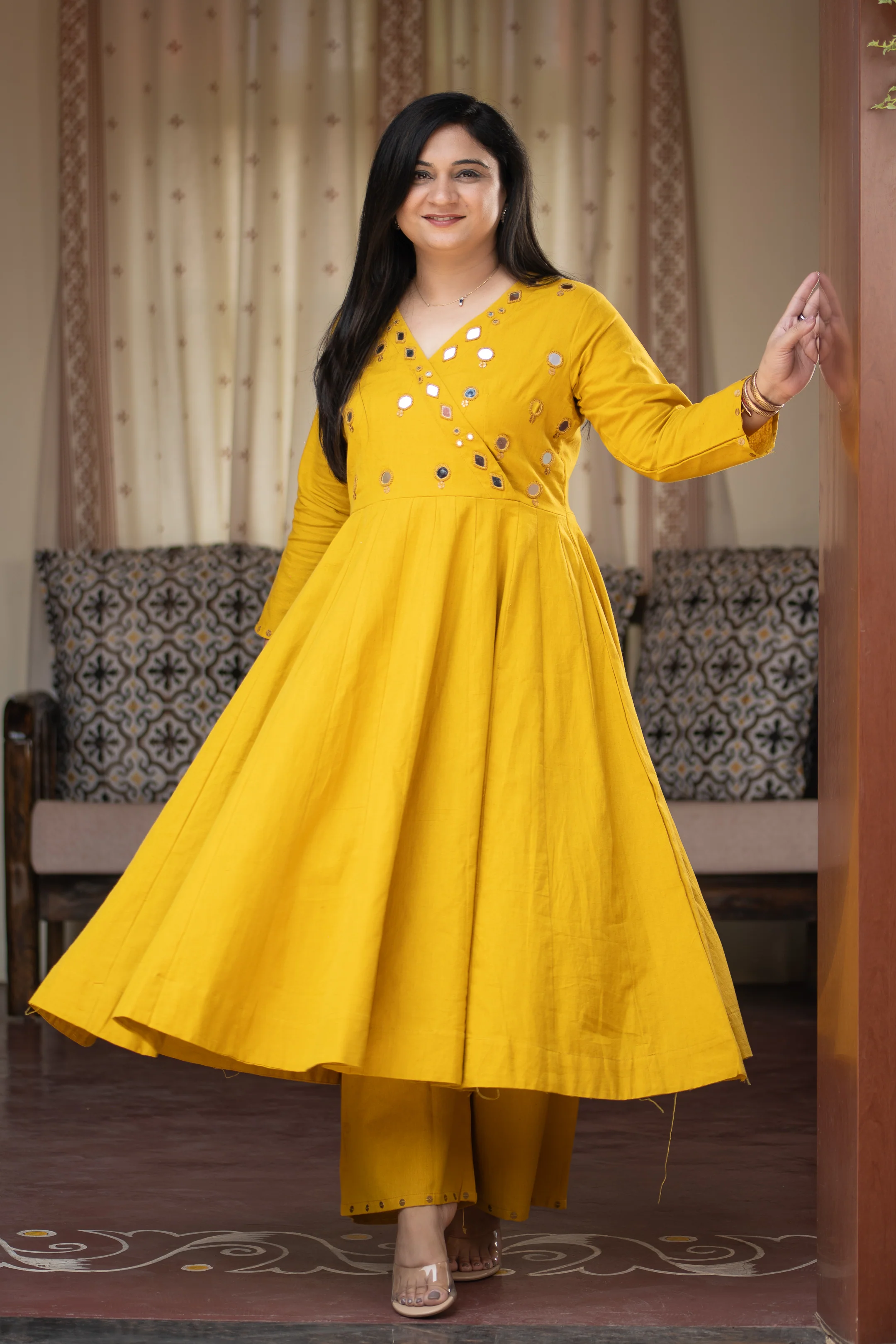Giva Cotton Mirror Embroidered Plazo Set - Image 7