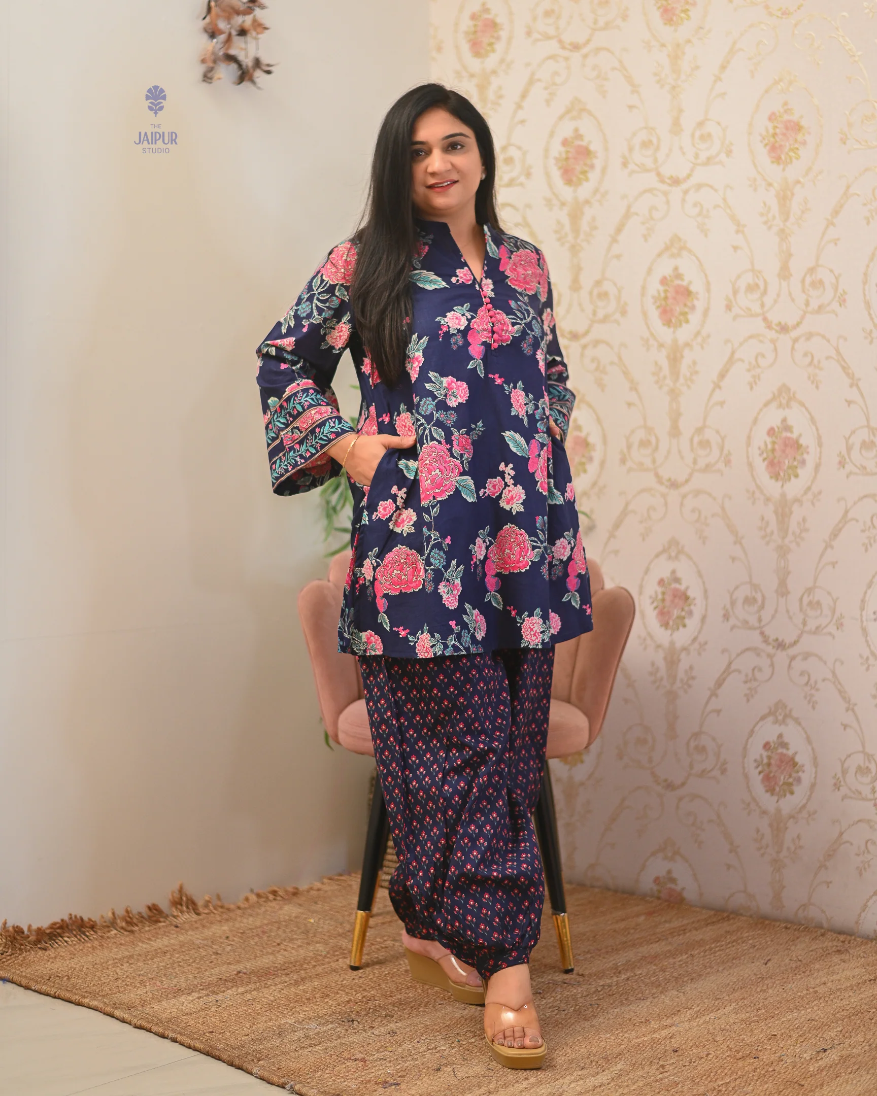 Gulnara Cotton Floral Farshi Salwar Coord Set - Image 15