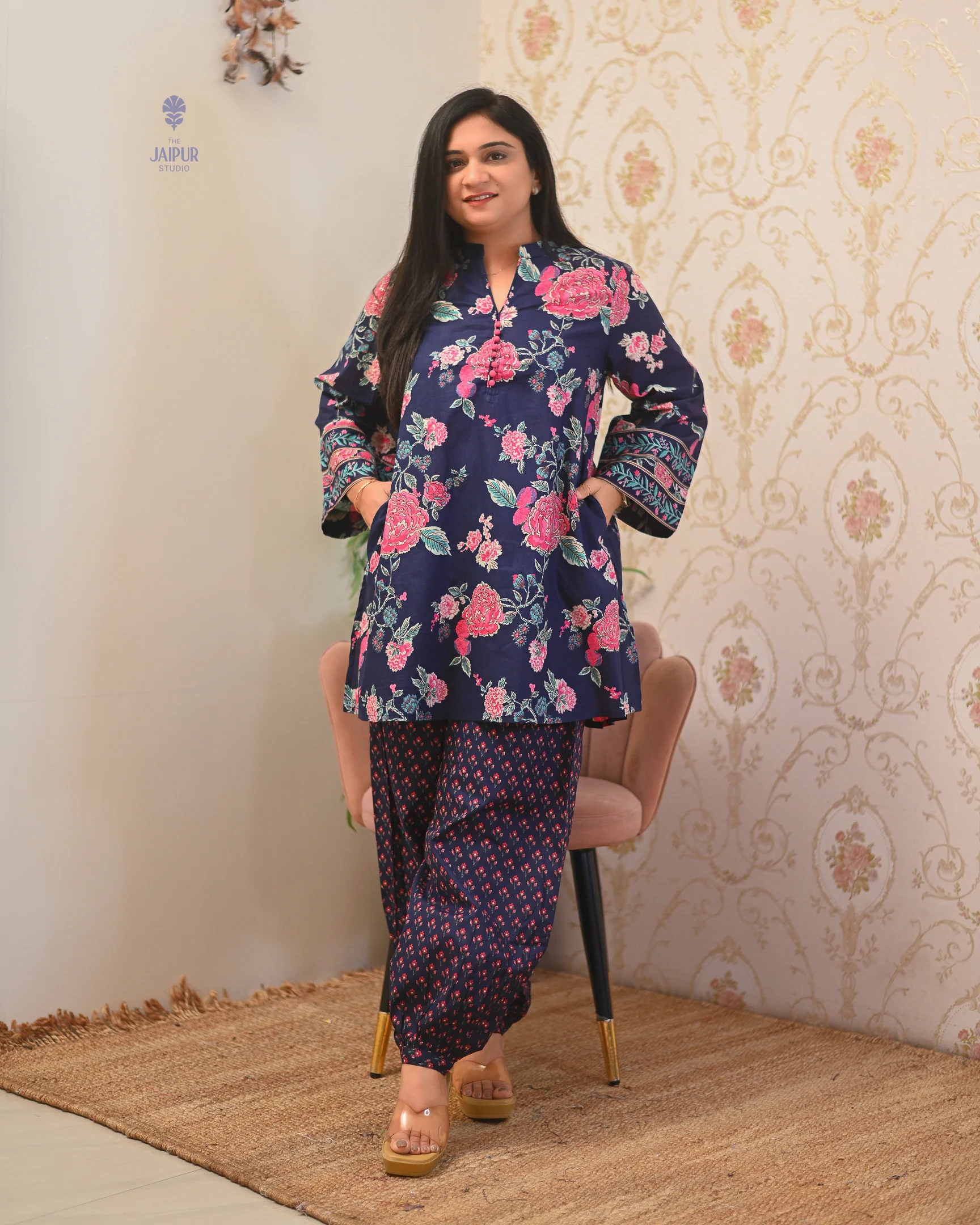 Gulnara Cotton Floral Farshi Salwar Coord Set - Image 16