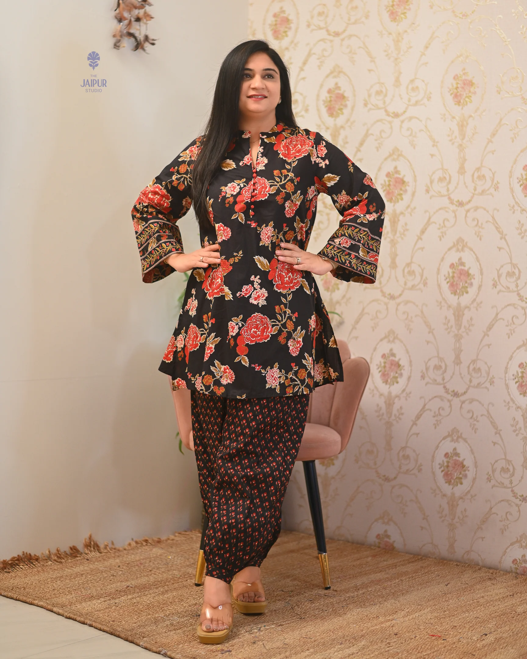 Gulnara Cotton Floral Farshi Salwar Coord Set - Image 17
