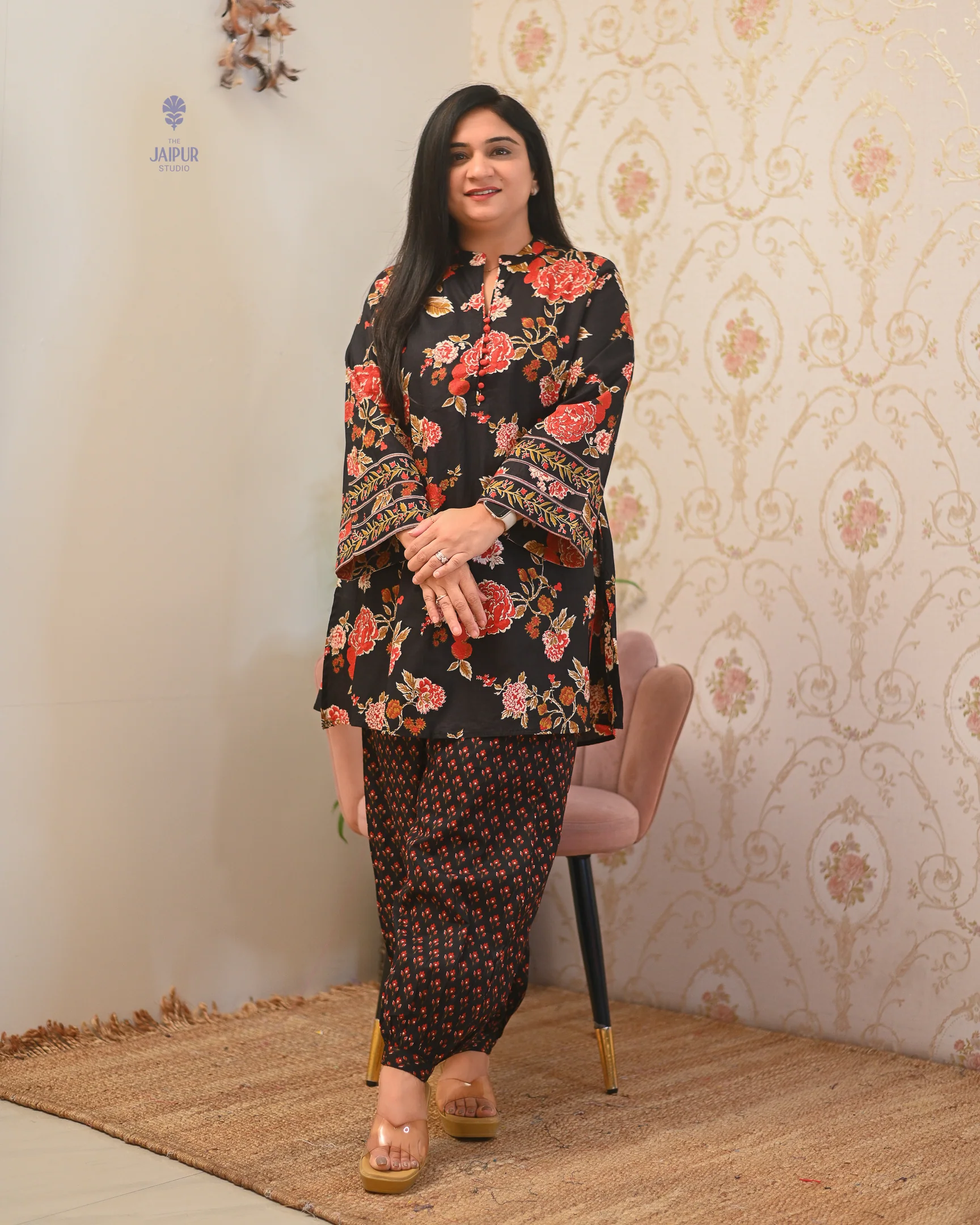Gulnara Cotton Floral Farshi Salwar Coord Set - Image 18