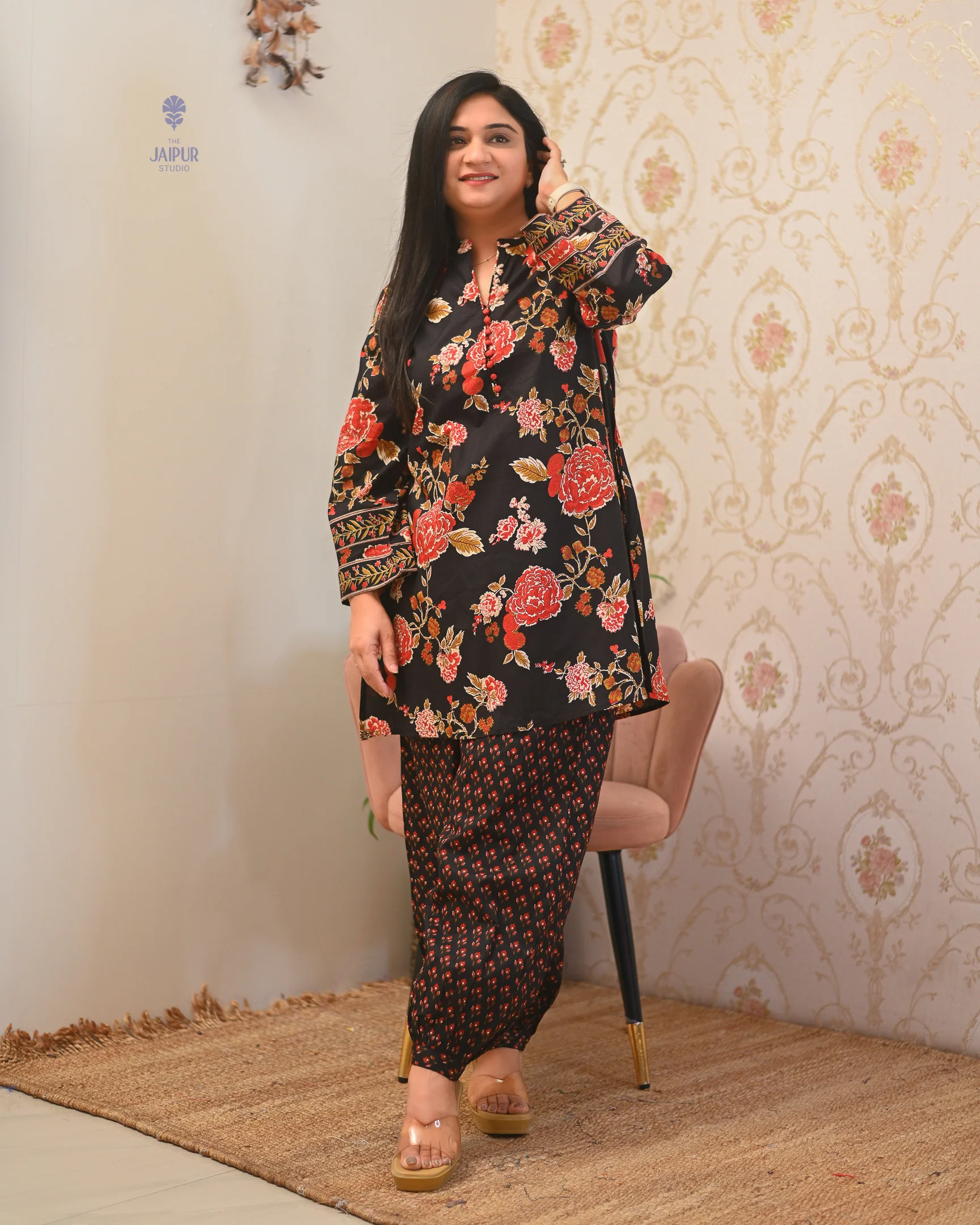 Gulnara Cotton Floral Farshi Salwar Coord Set - Image 19