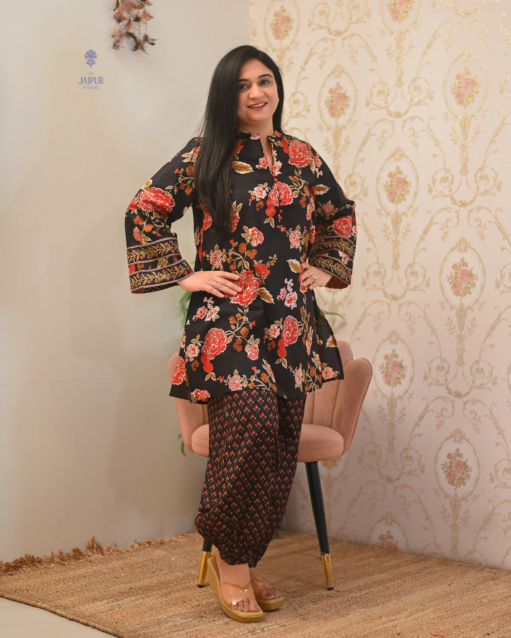 Gulnara Cotton Floral Farshi Salwar Coord Set - Image 20
