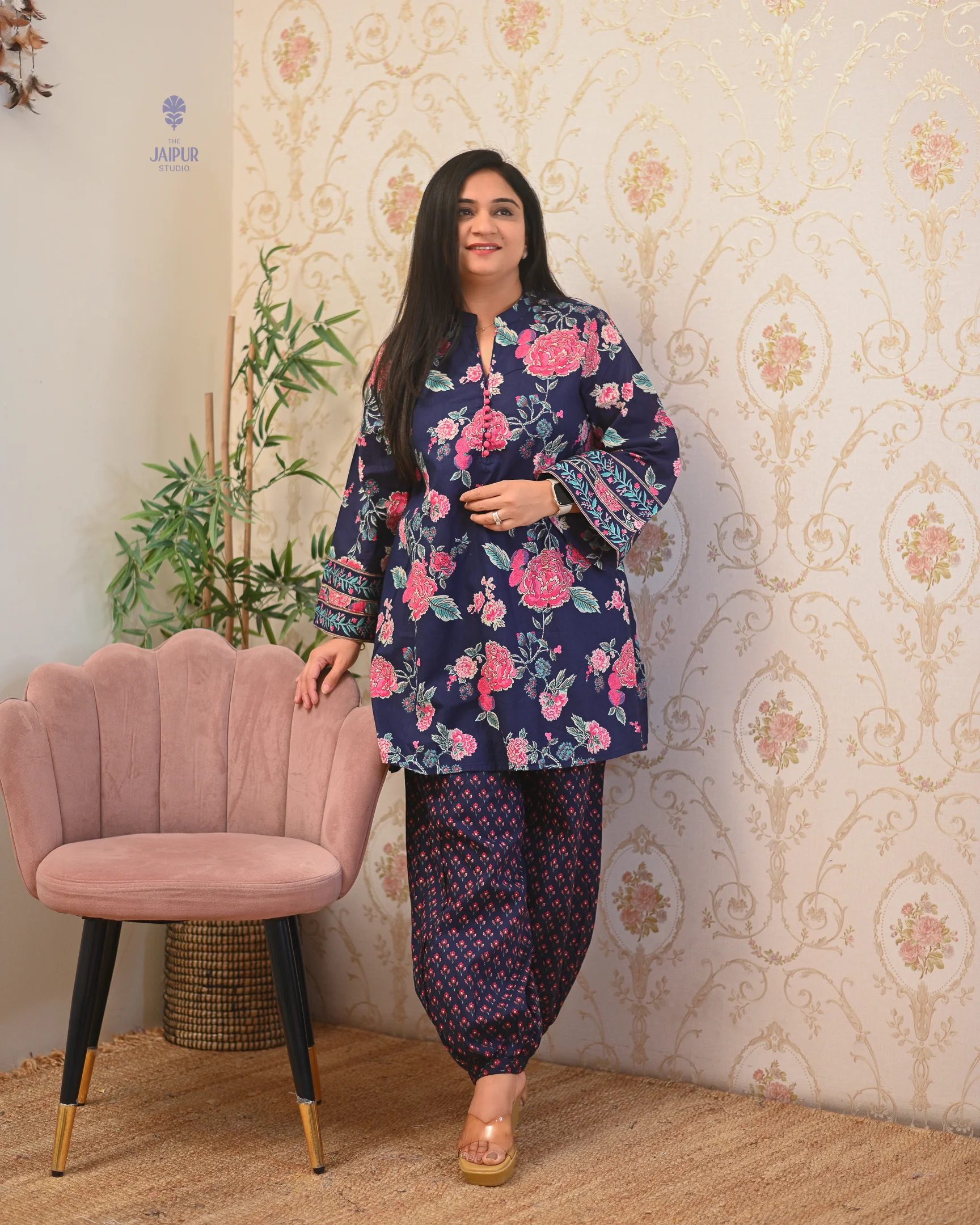 Gulnara Cotton Floral Farshi Salwar Coord Set - Image 3