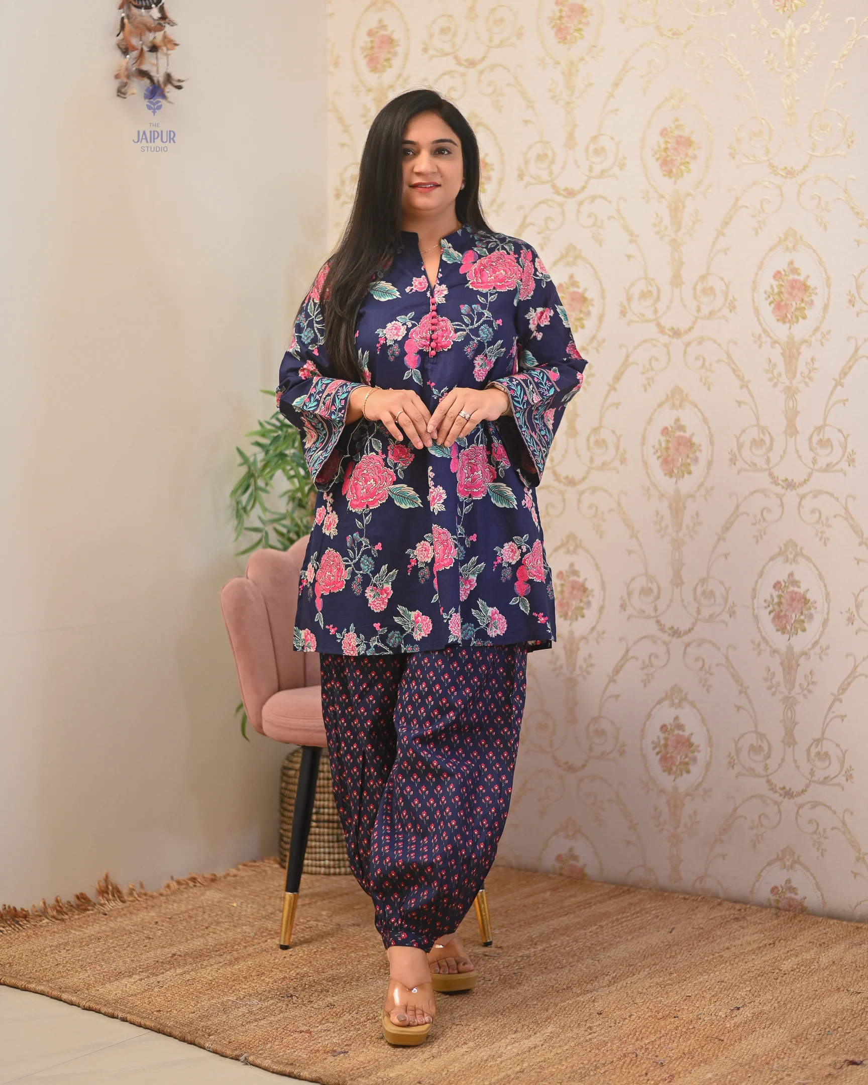 Gulnara Cotton Floral Farshi Salwar Coord Set - Image 4