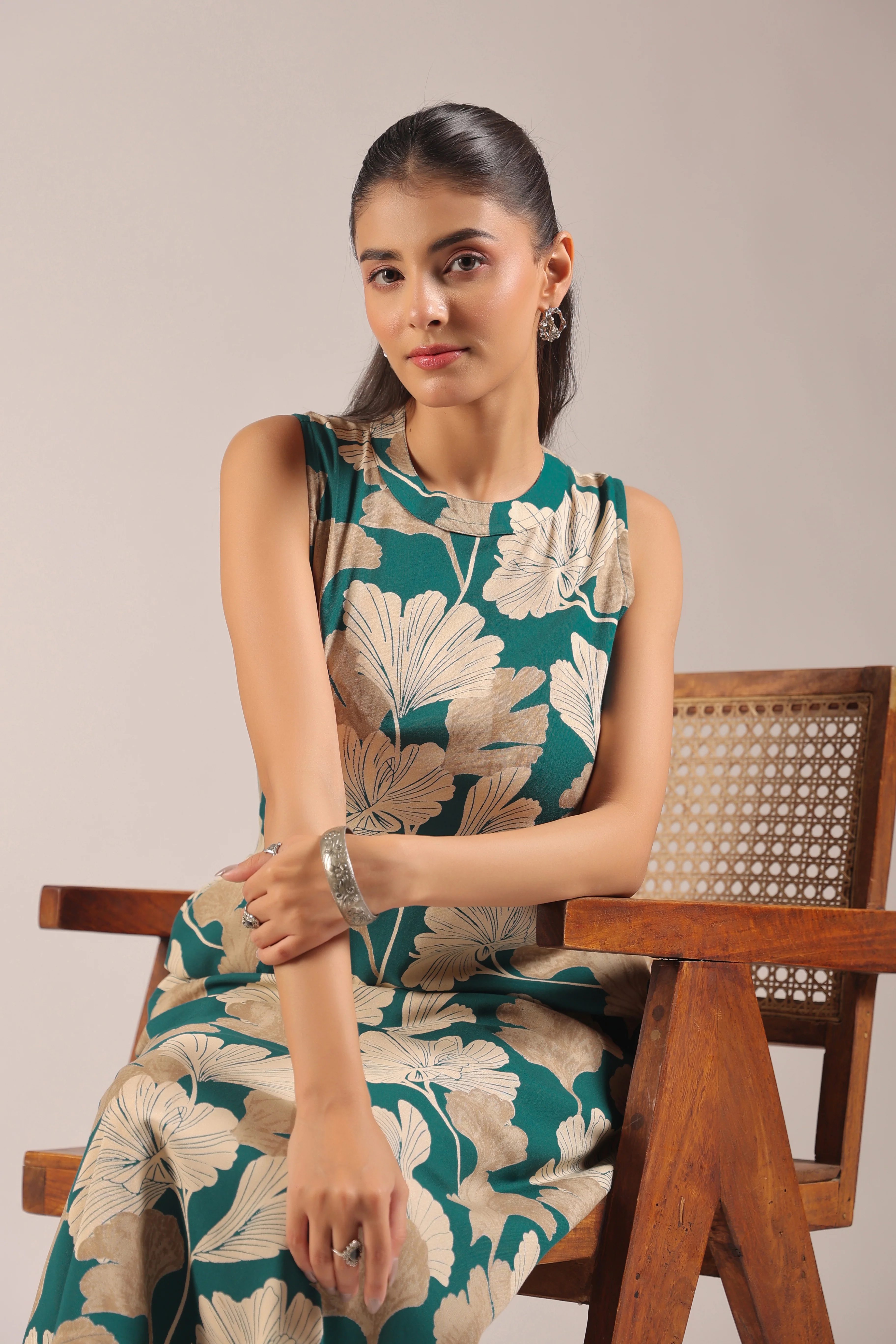 Hita Rayon Floral Print A-line Coord Set - Image 10