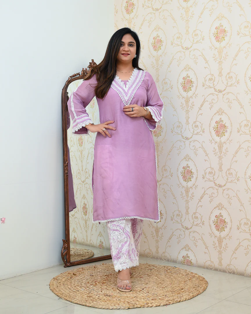 ‘Jeena’ Premium Muslin HandEmbroidered Coord Set - Image 5