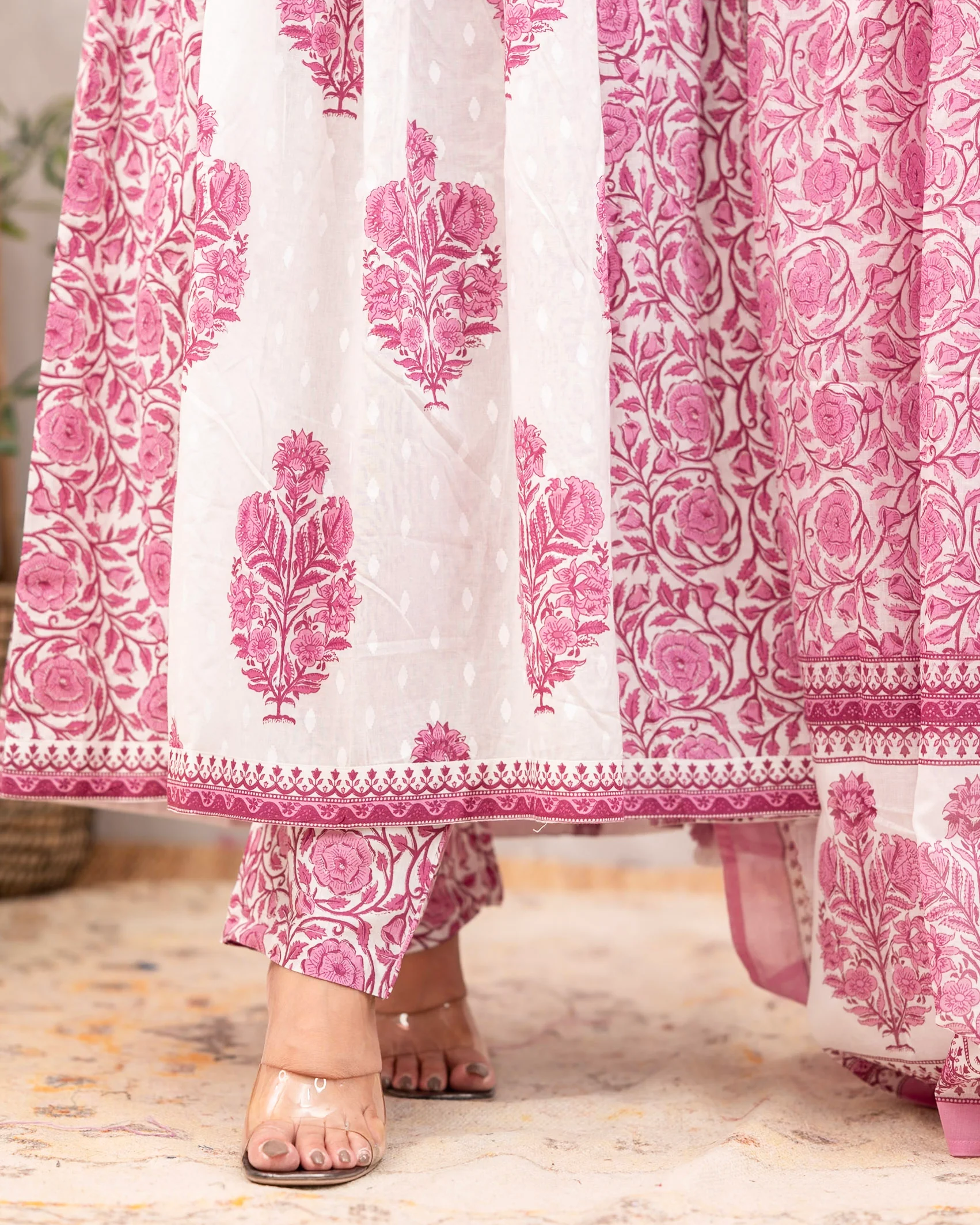 Kaira Premium Cotton Embroidered Anarkali Pant Set - Image 13