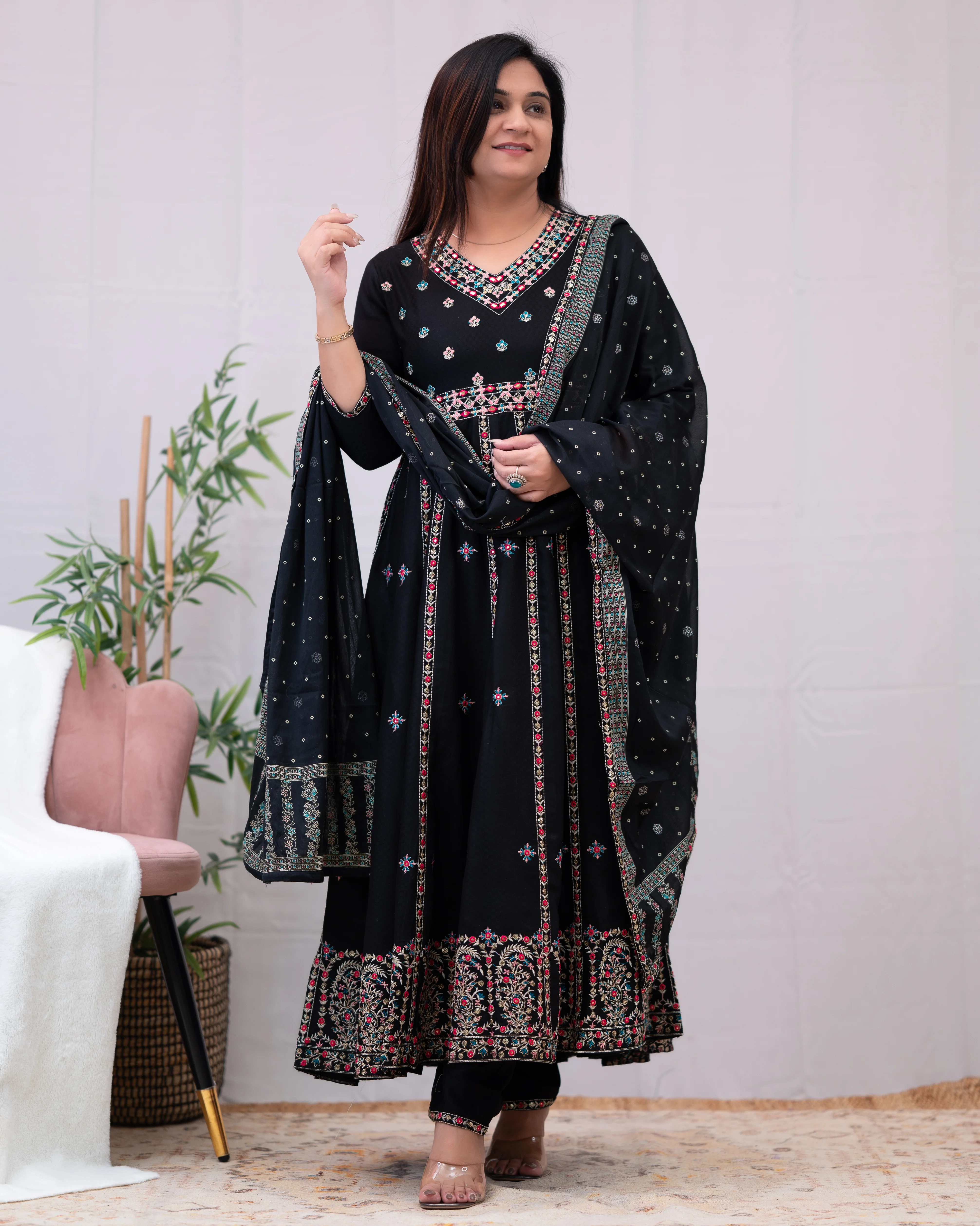 Karishma Rayon Embroidered Anarkali Set - Image 9