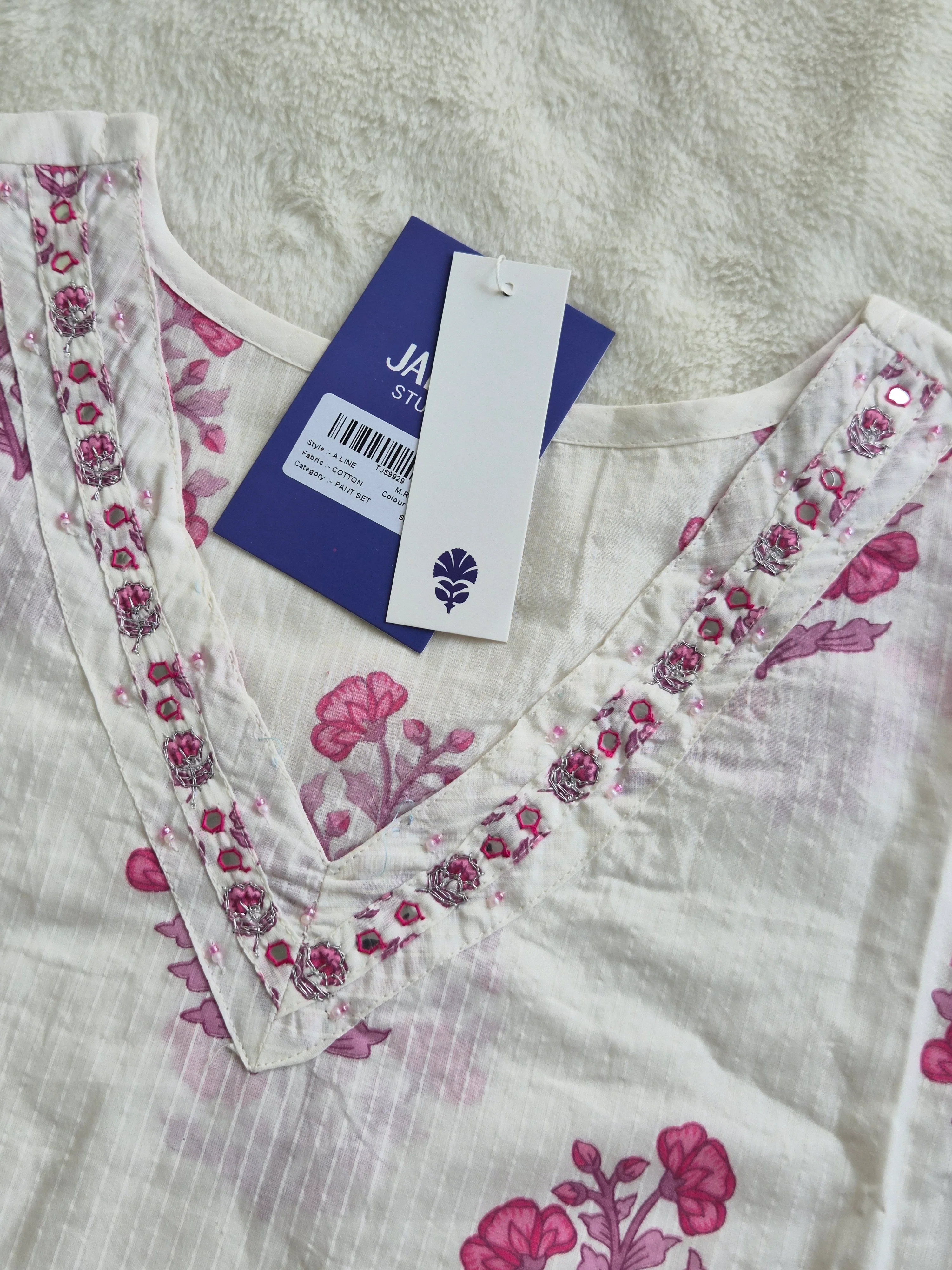 Kriti Handblock Cotton Afgani Set With Pockets - Image 11