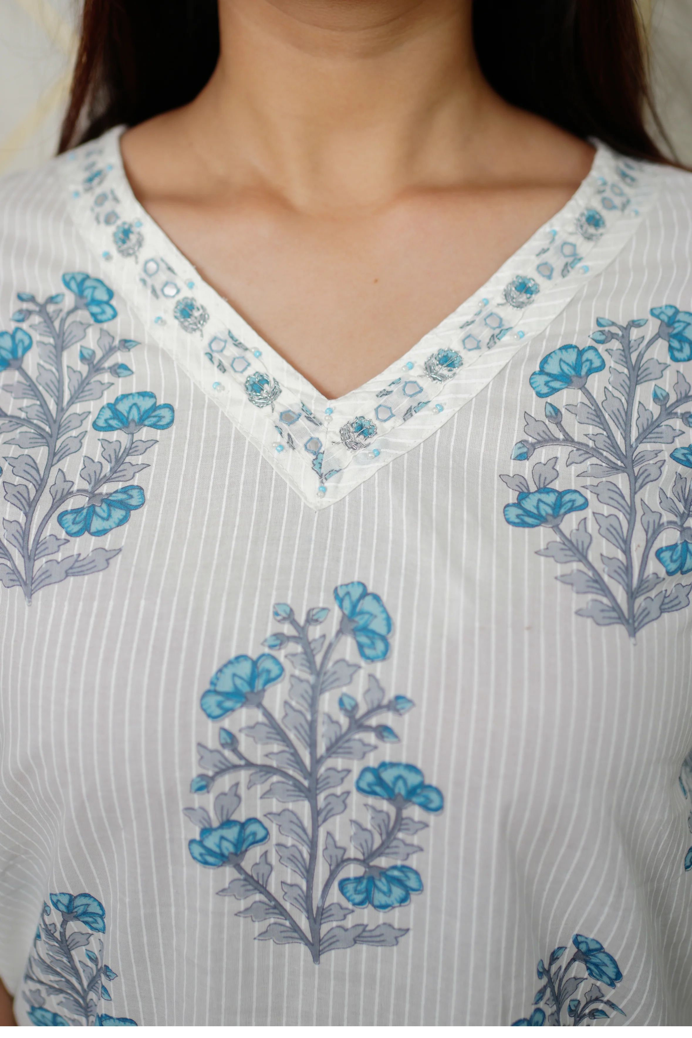 Kriti Handblock Cotton Afgani Set With Pockets - Image 5