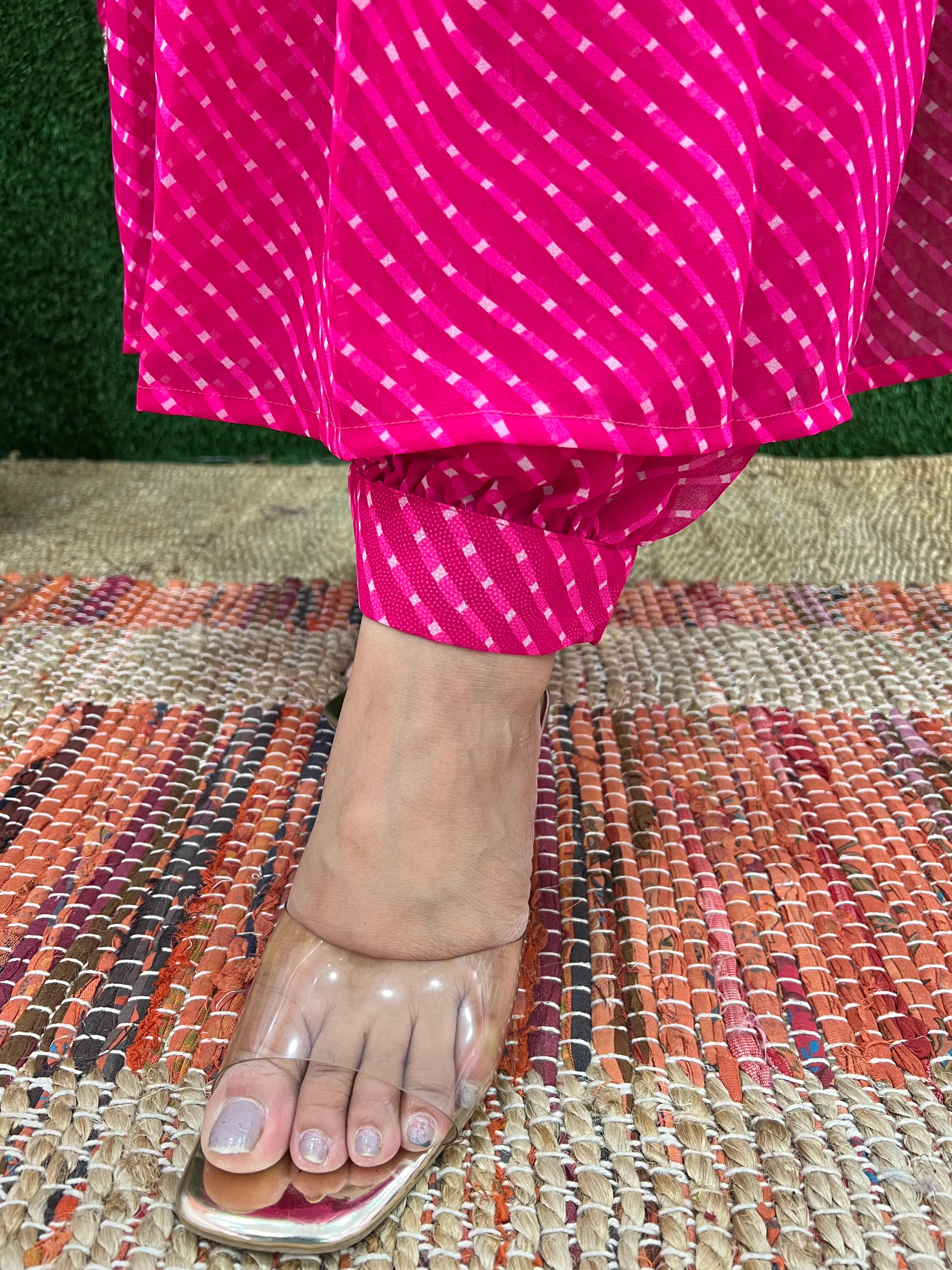Leheriya Print Georgette Nyra Afgani Set - Image 4