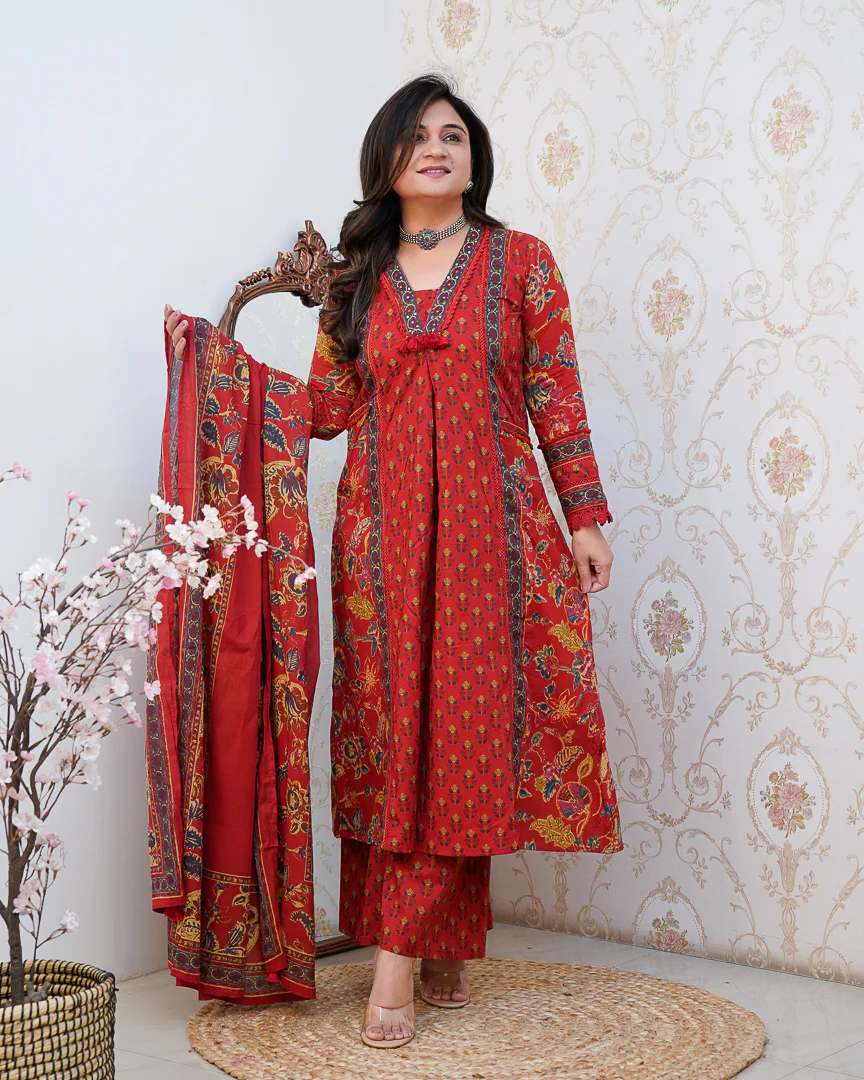 Libha Cotton Embroidered A-line Divider set - Image 10
