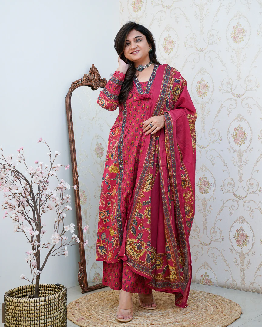 Libha Cotton Embroidered A-line Divider set - Image 14