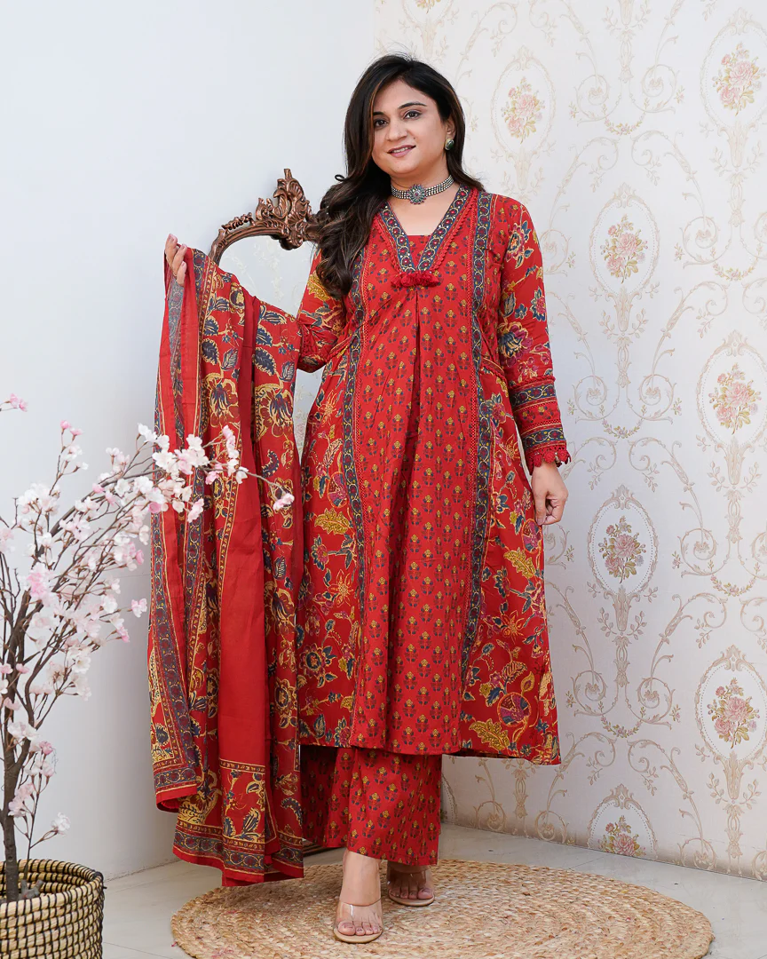 Libha Cotton Embroidered A-line Divider set - Image 9