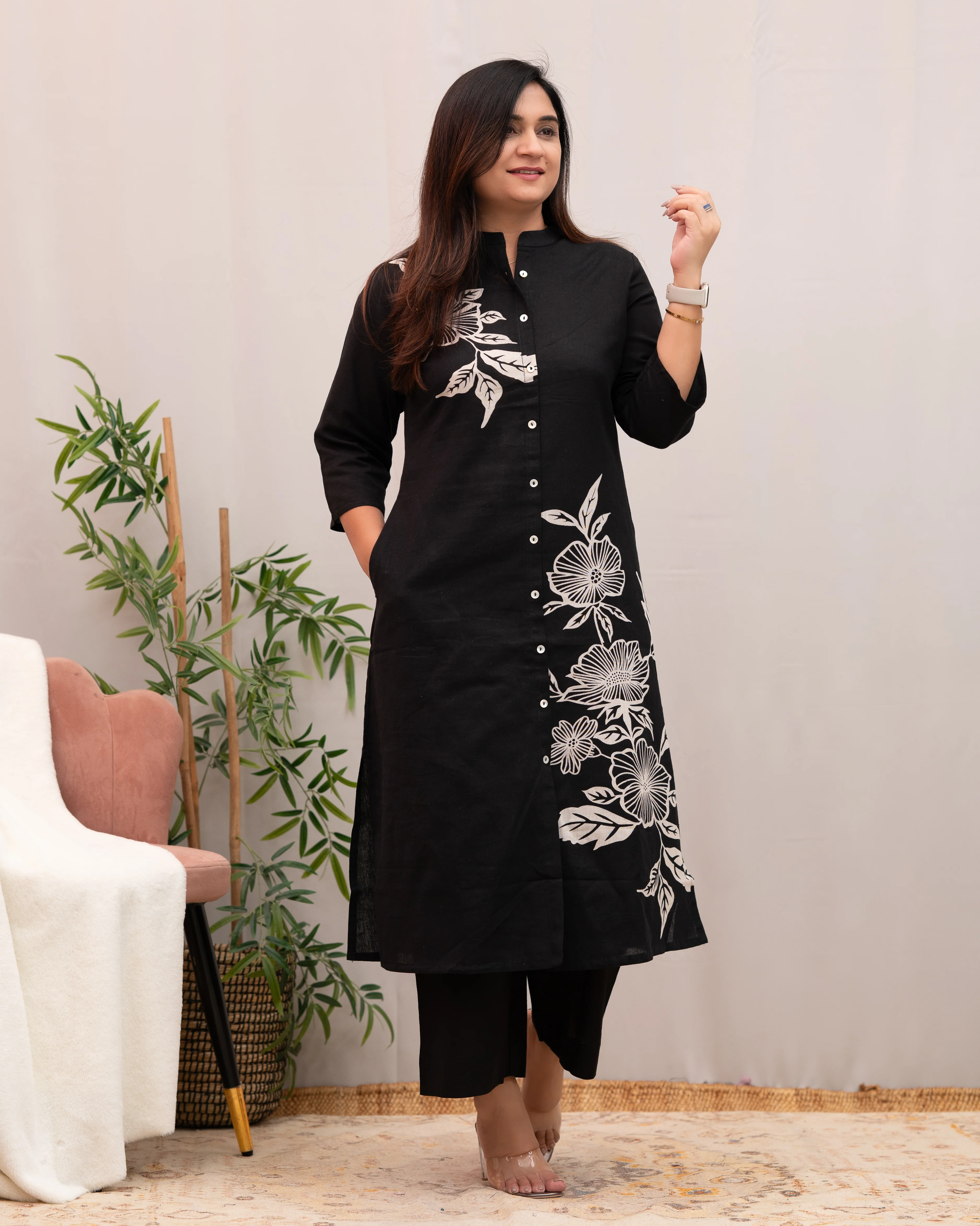 Mehreen Cotton A-line Plazo Set - Image 18