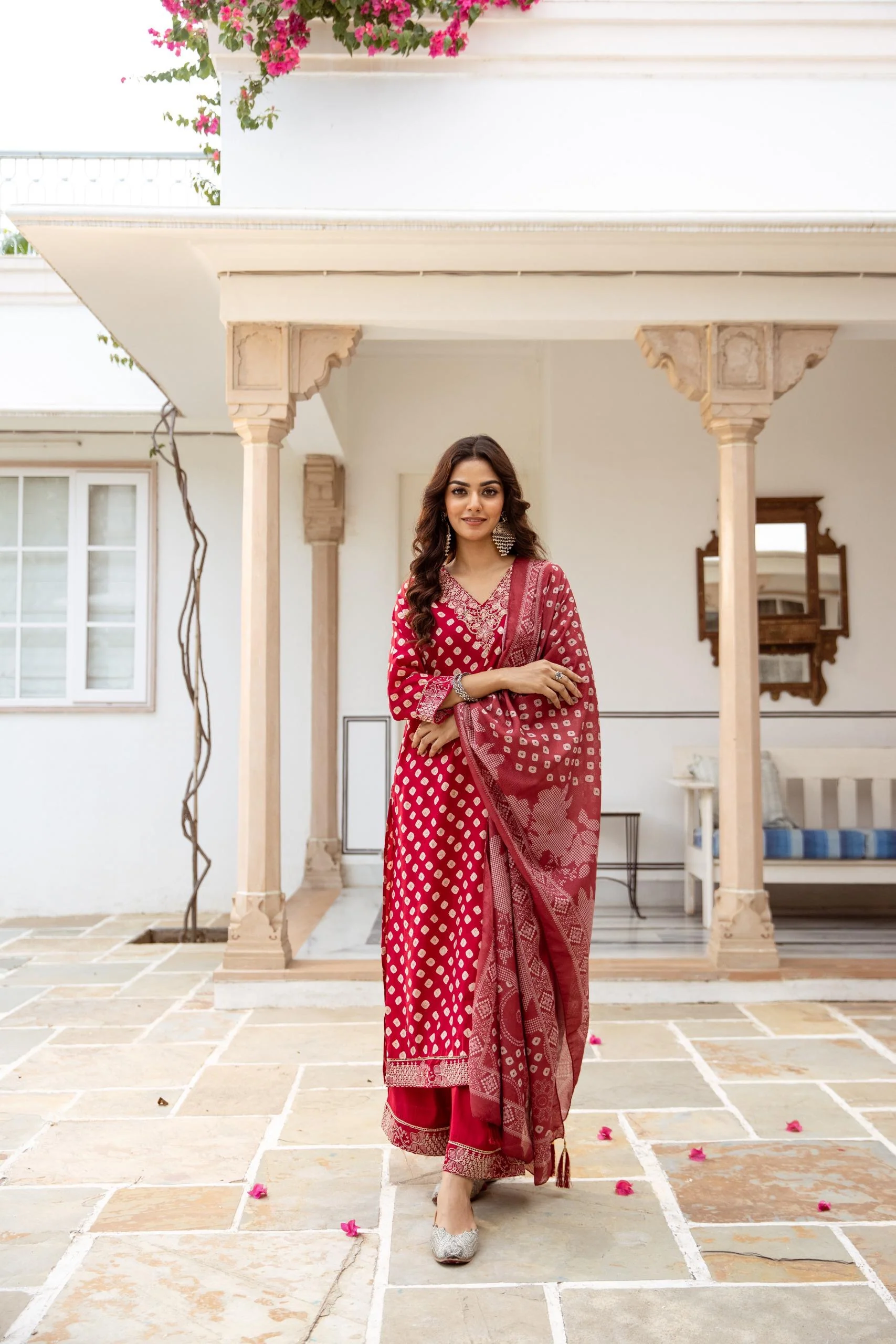 Miraya Muslin Bandhani embroidered Pant Set - Image 10