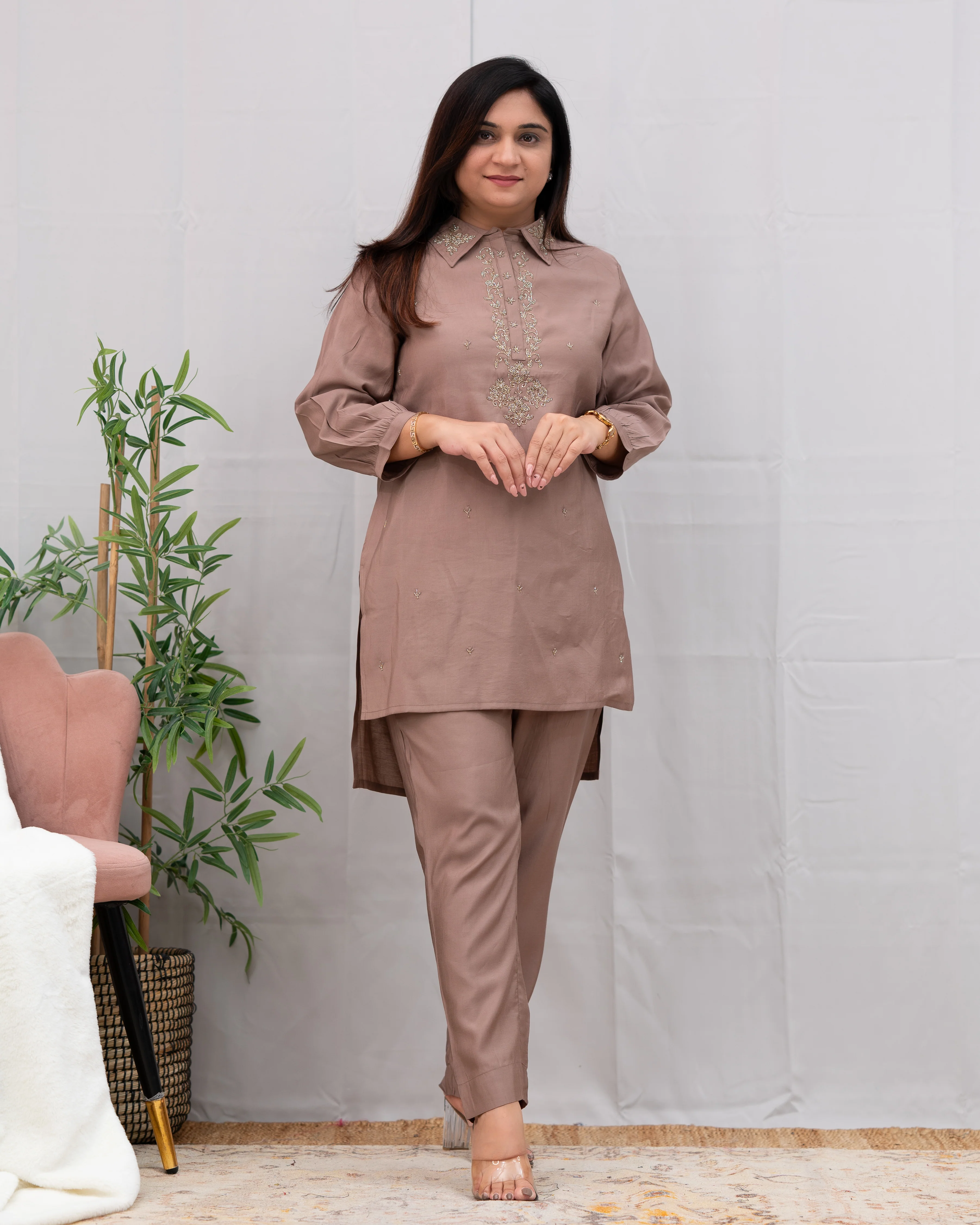 Miso Muslin Hand Embroidered Coord Set - Image 7