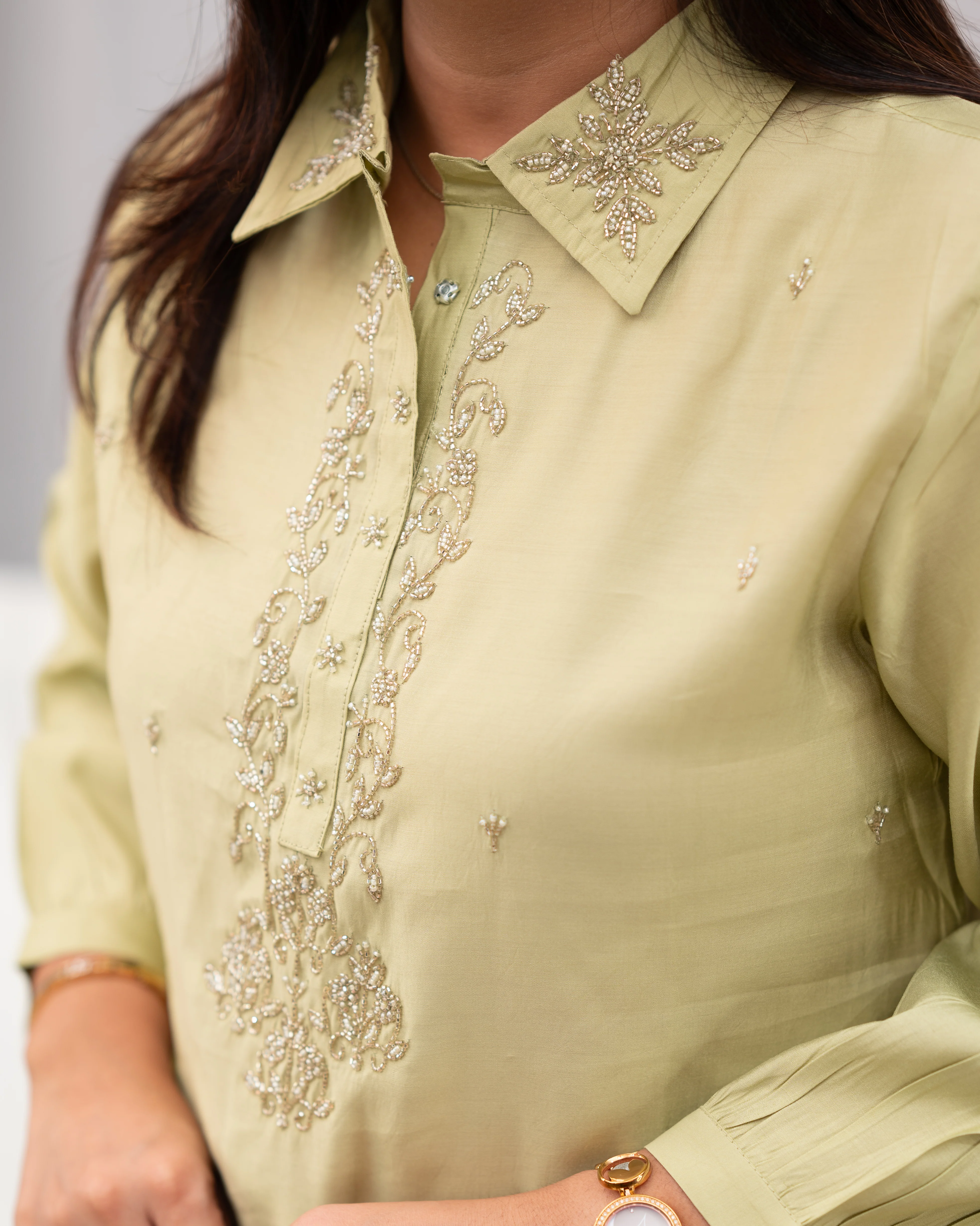 Miso Muslin Hand Embroidered Coord Set - Image 8