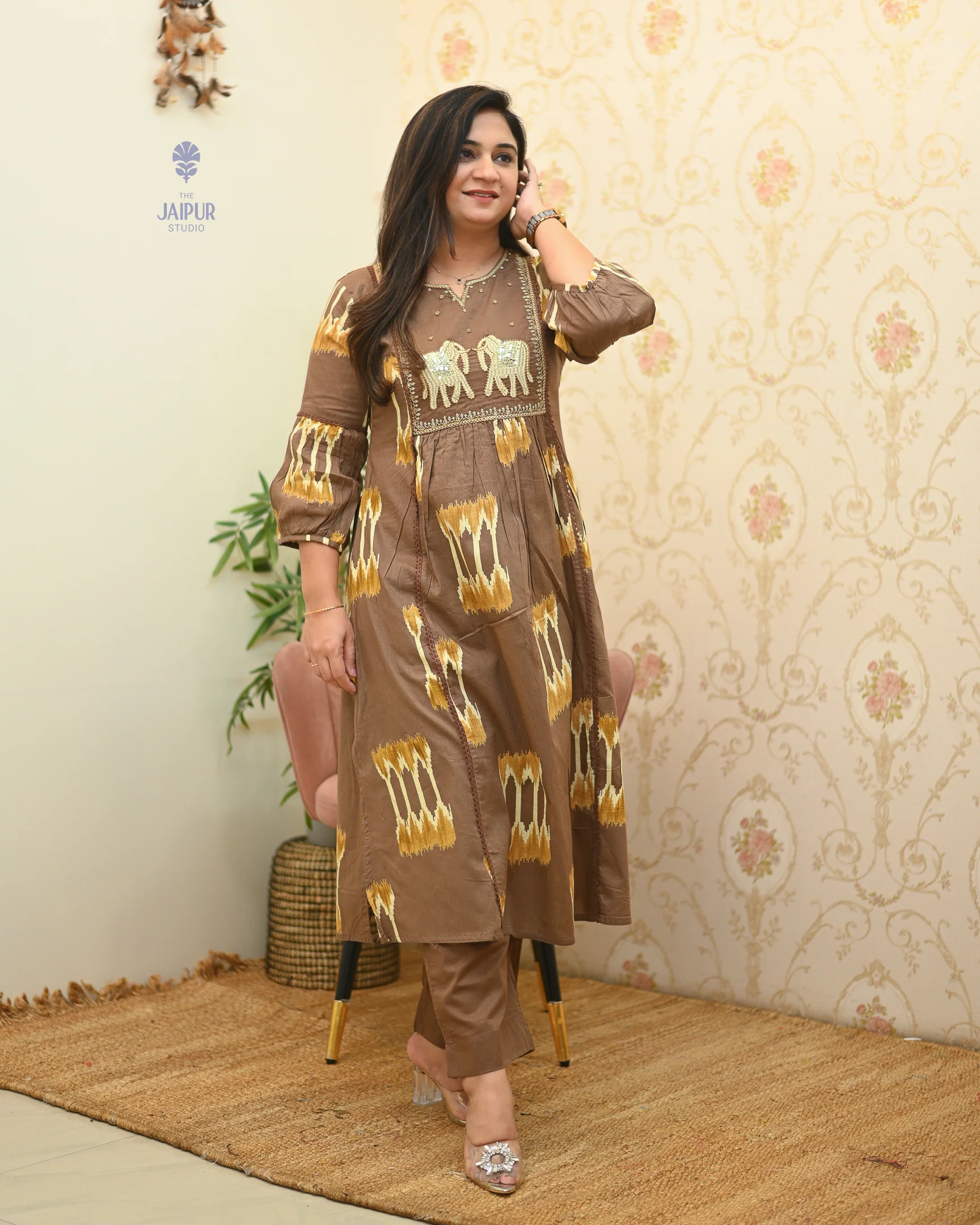 Mitali Summerish Cotton HandEmbroidered Pant Set - Image 4