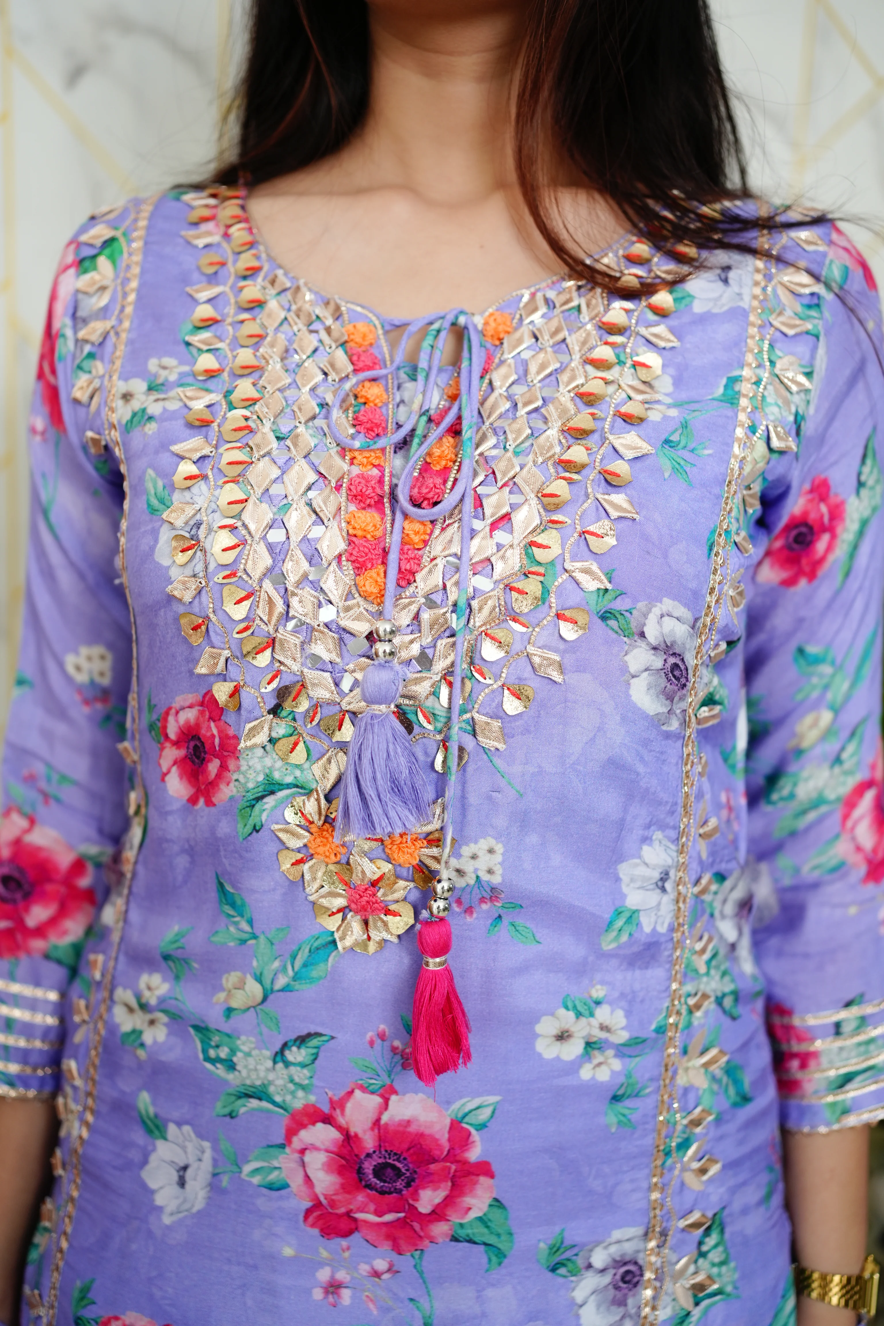 Naaz Floral Indian One Piece Dupatta Set - Image 10