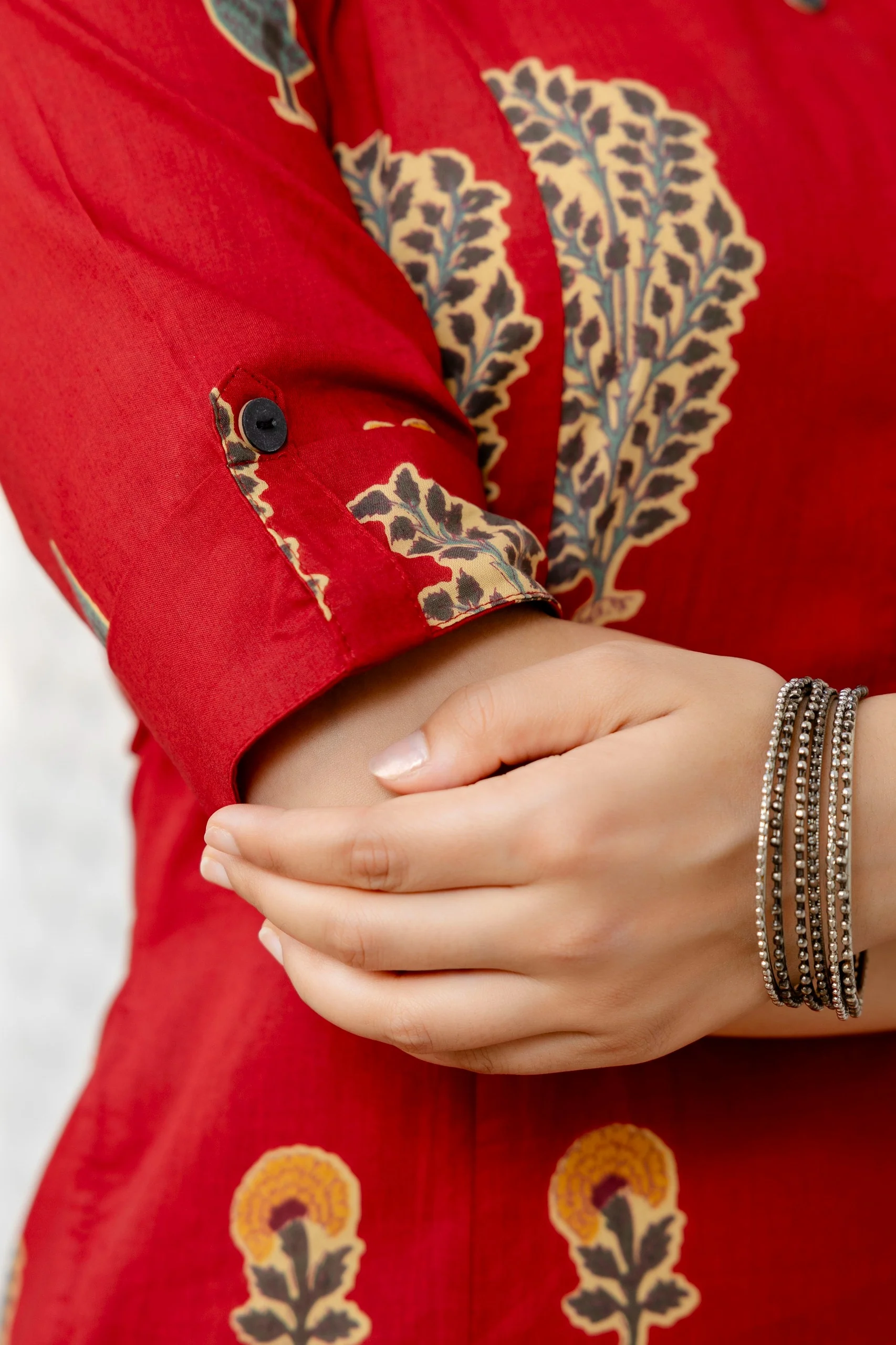 Naaz Red Cotton A-line Coord Set - Image 3