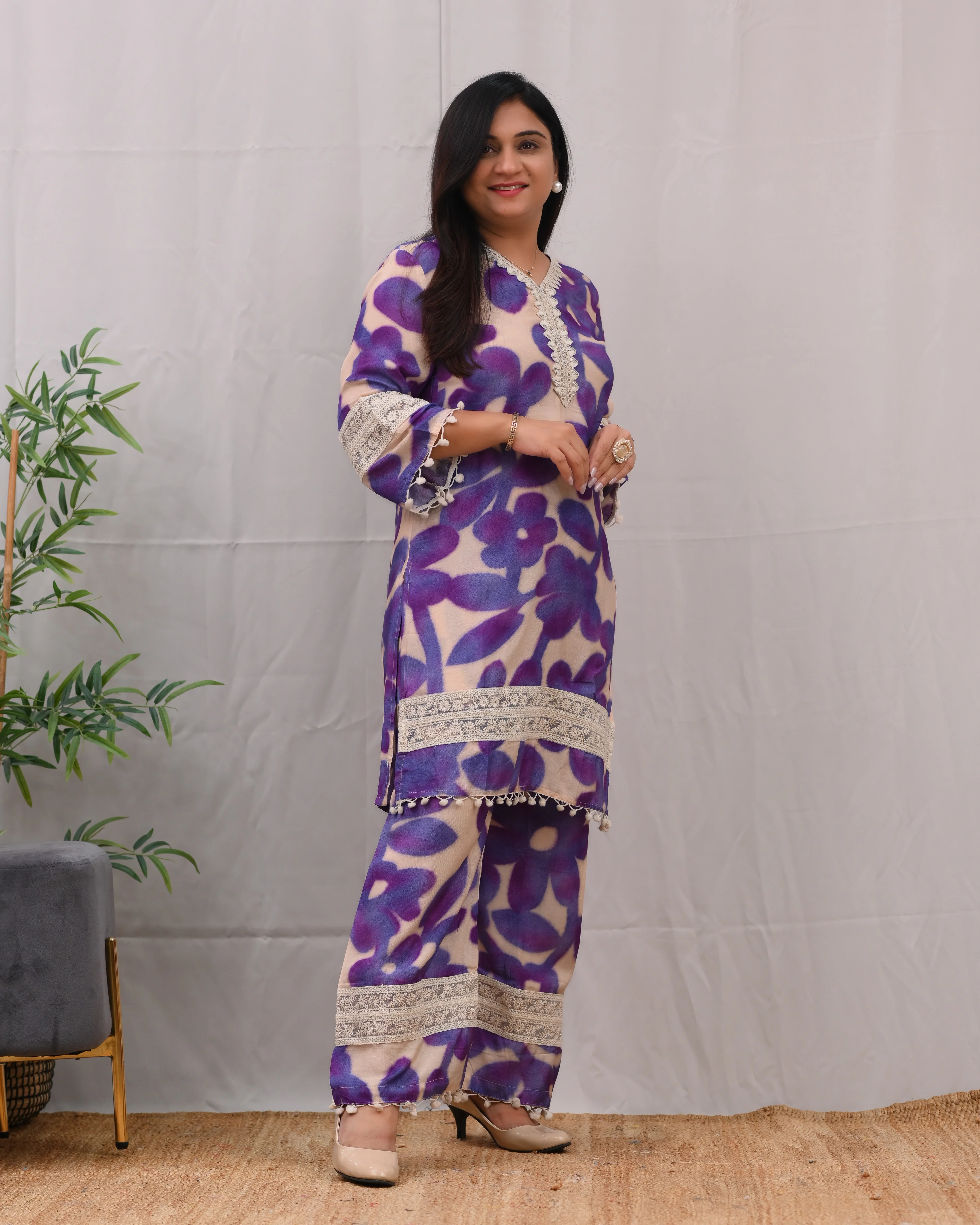 Namya Muslin Embroidered Plazo Set - Image 3